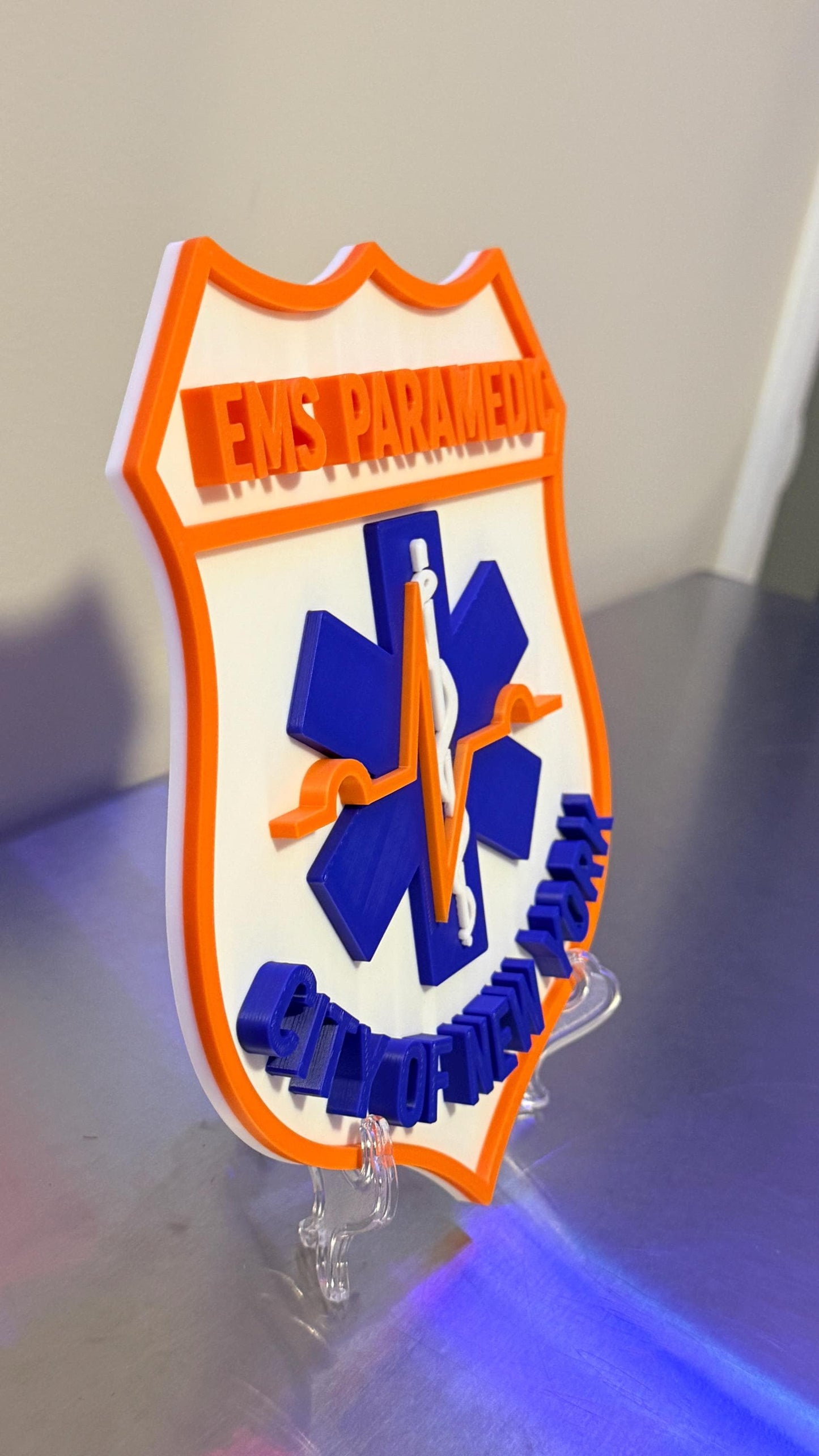 NYC EMS Paramedic Plaque - 3D Embossed Wall Art Display NYCEMS
