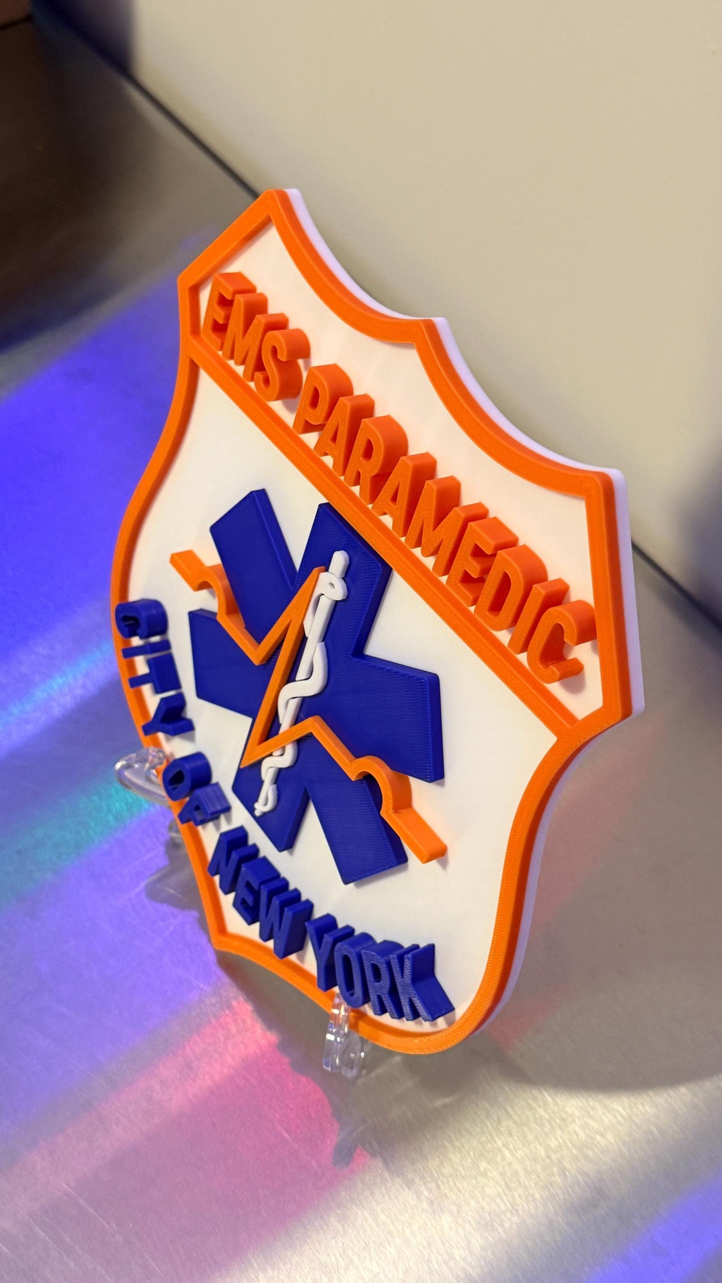 NYC EMS Paramedic Plaque - 3D Embossed Wall Art Display NYCEMS
