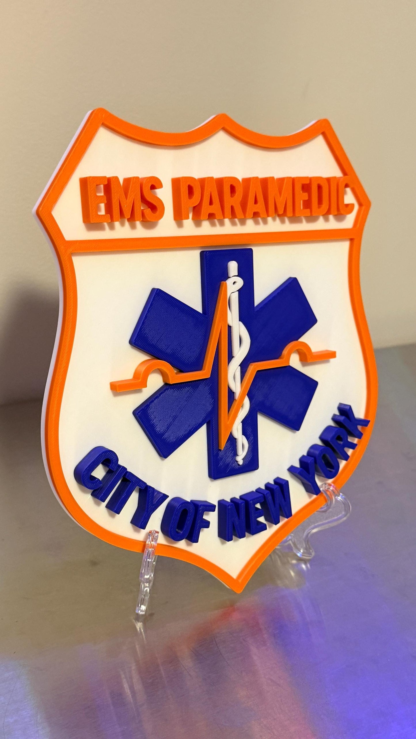 NYC EMS Paramedic Plaque - 3D Embossed Wall Art Display NYCEMS