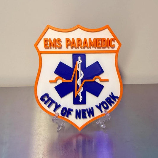 NYC EMS Paramedic Plaque - 3D Embossed Wall Art Display NYCEMS