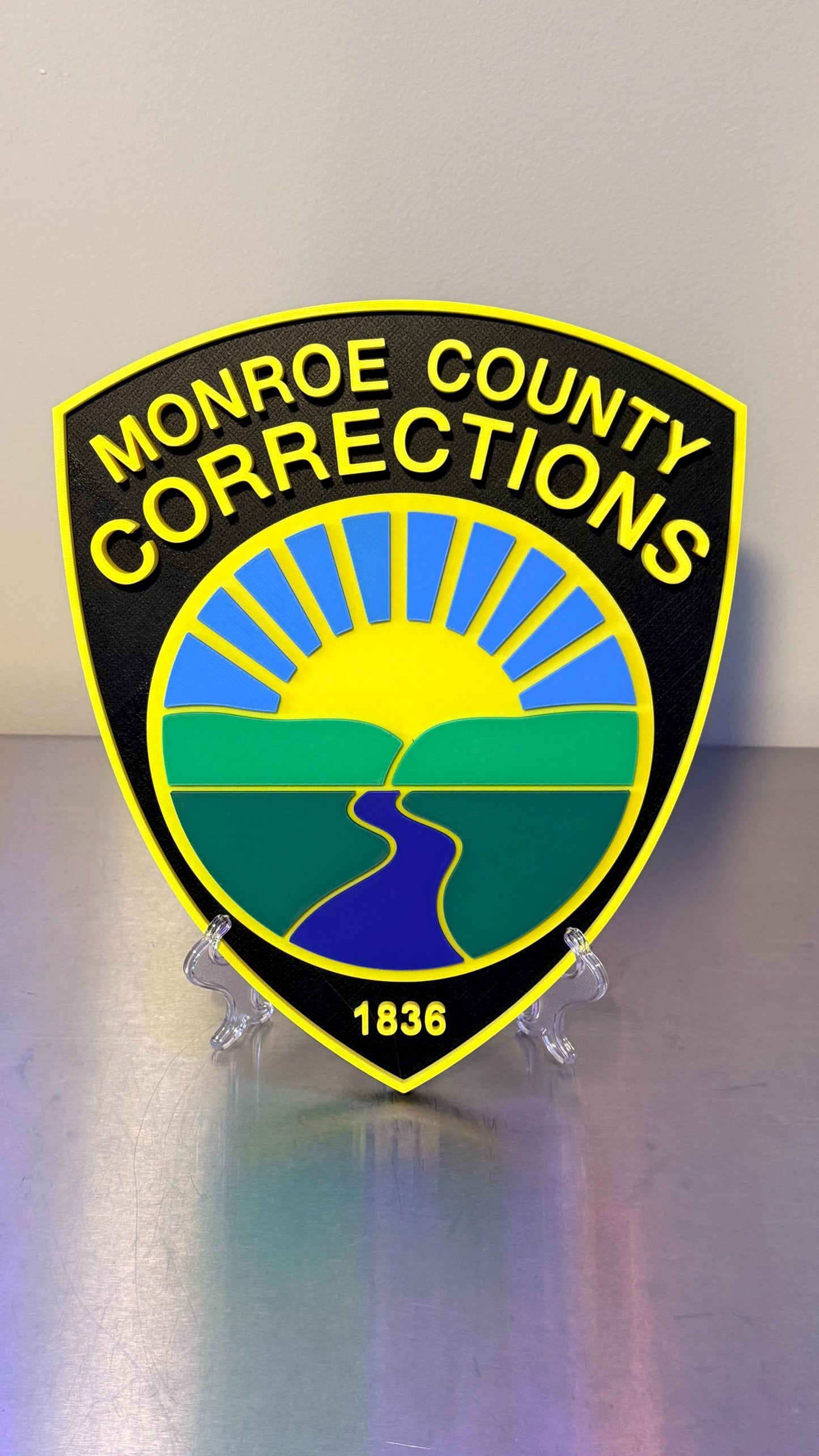 Monroe County Corrections 3D Display Plaque - First Responder Display Plaque PA Pennsylvania