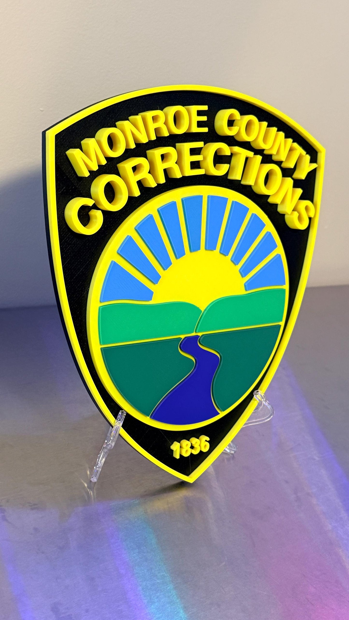 Monroe County Corrections 3D Display Plaque - First Responder Display Plaque PA Pennsylvania