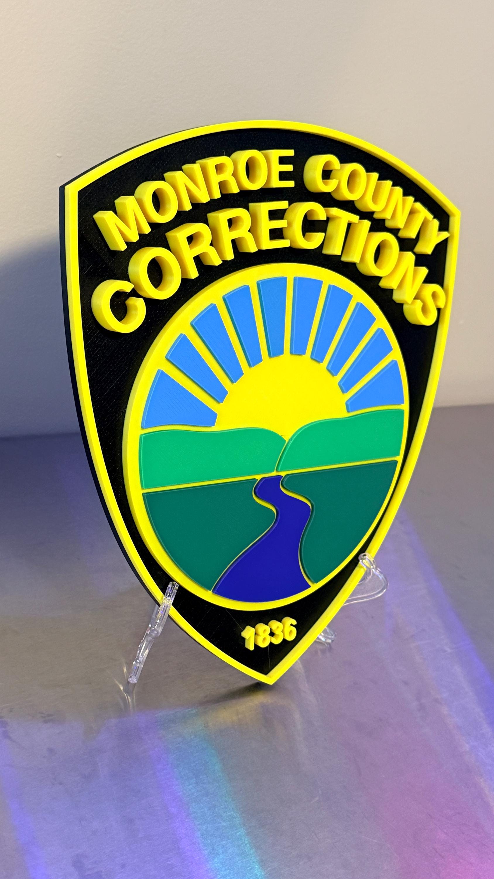 Monroe County Corrections 3D Display Plaque - First Responder Display Plaque PA Pennsylvania