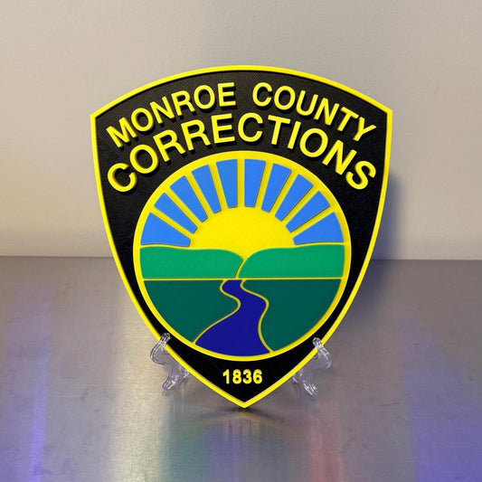 Monroe County Corrections 3D Display Plaque - First Responder Display Plaque PA Pennsylvania