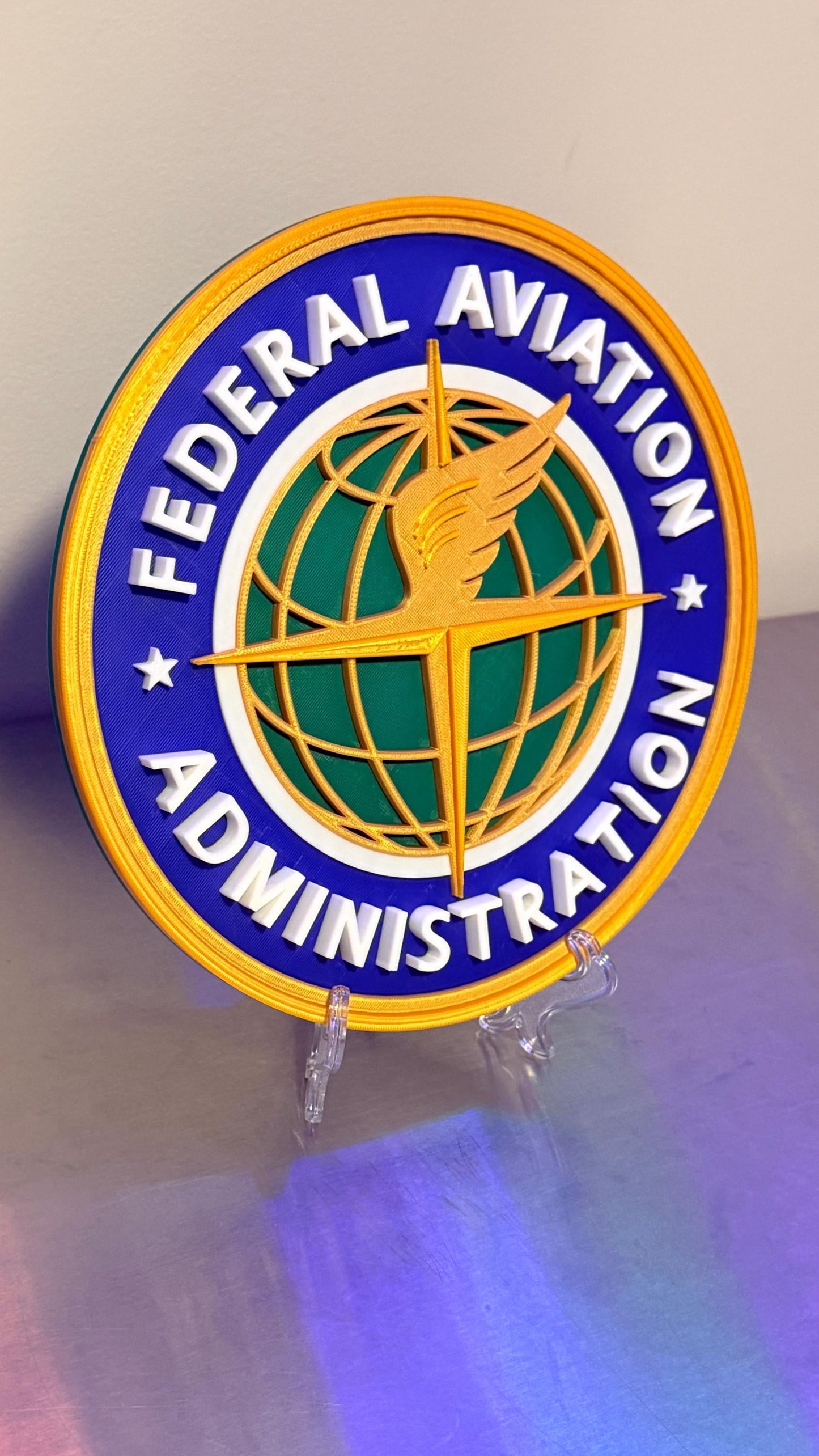 Federal Aviation Administration Plaque: 3D Embossed FAA Display Government