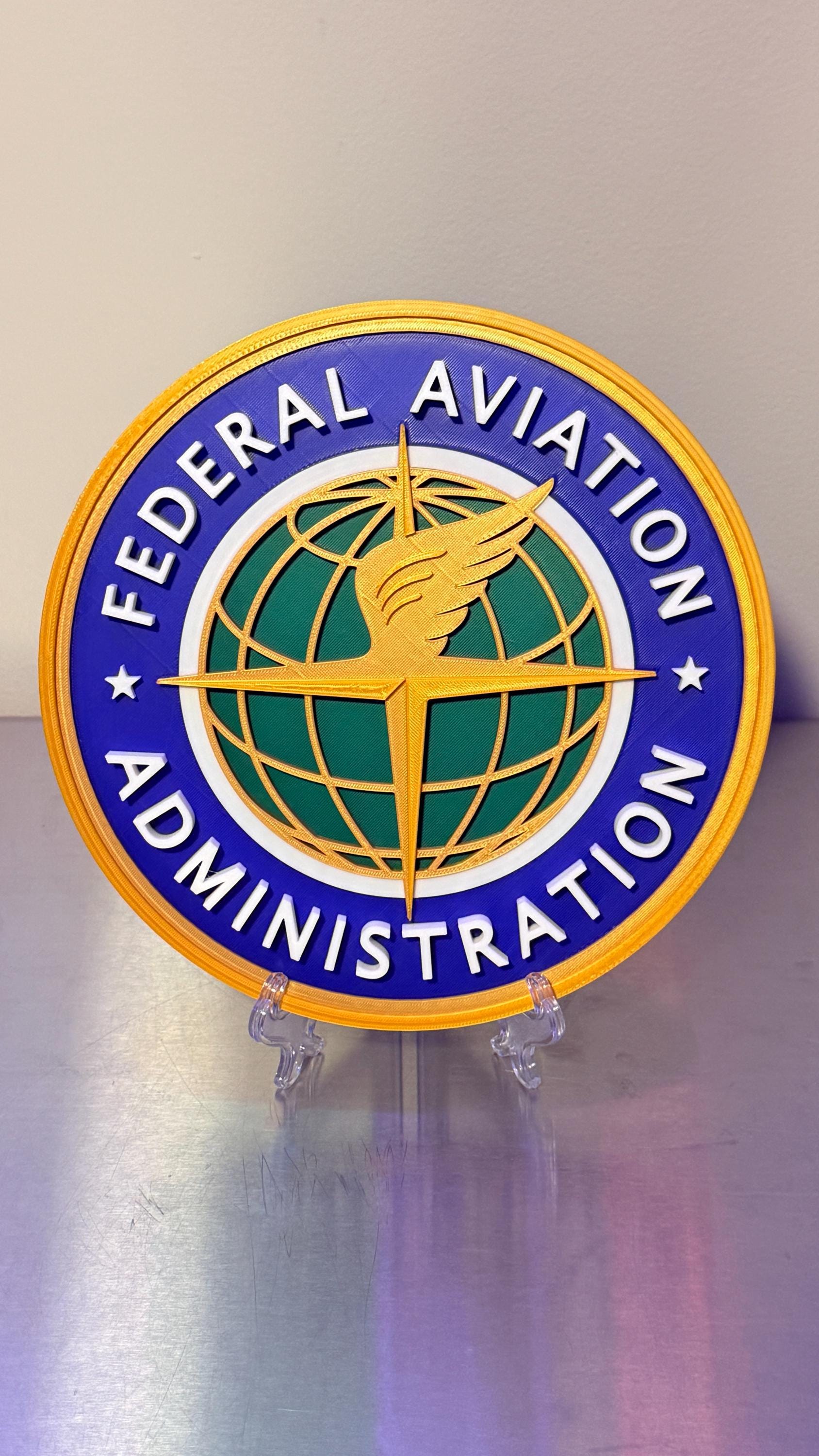 Federal Aviation Administration Plaque: 3D Embossed FAA Display Government