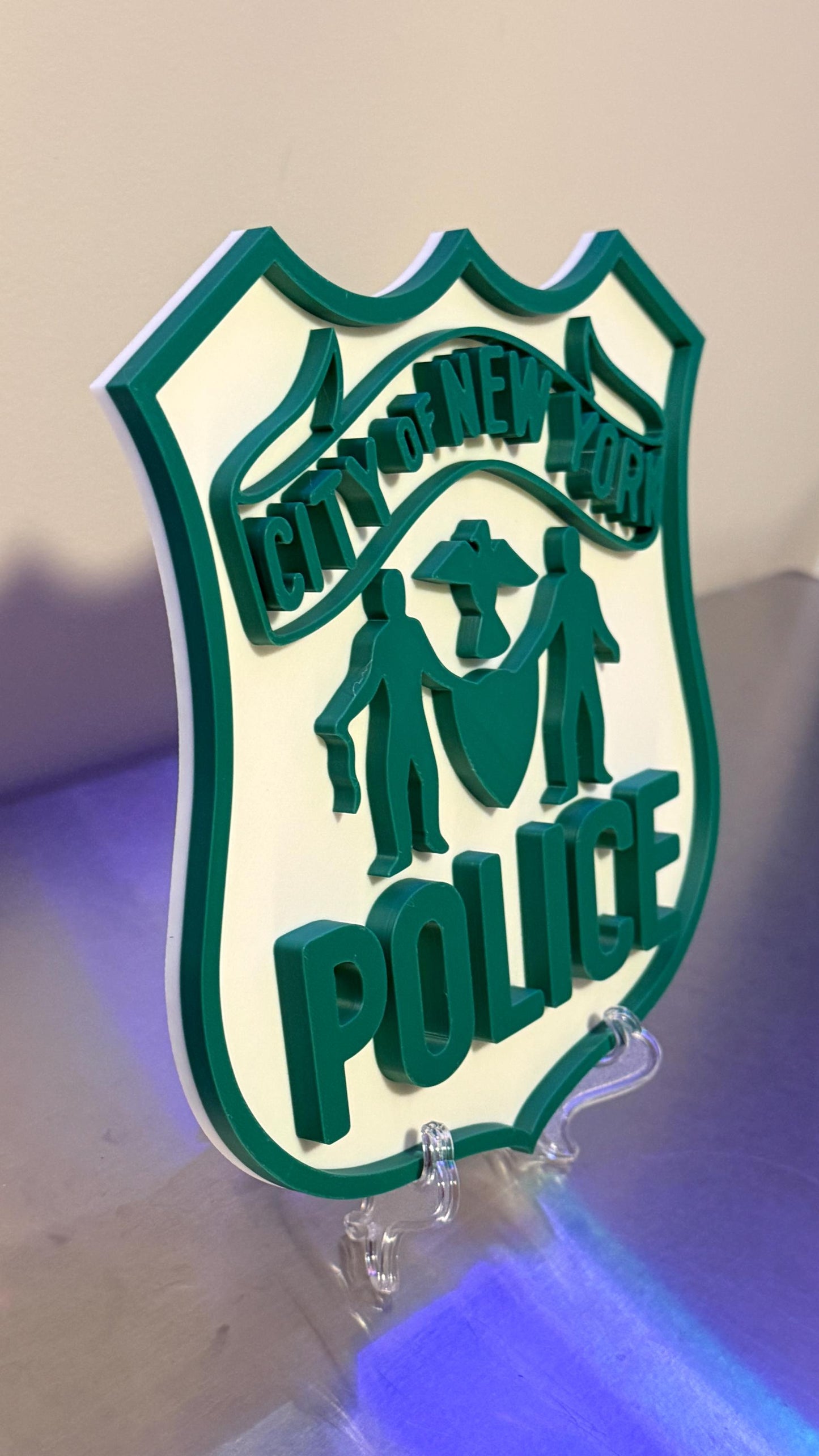 NYPD Original Logo 1845-1971 3D Embossed Display Plaque: NYC Police Department Display Plaque