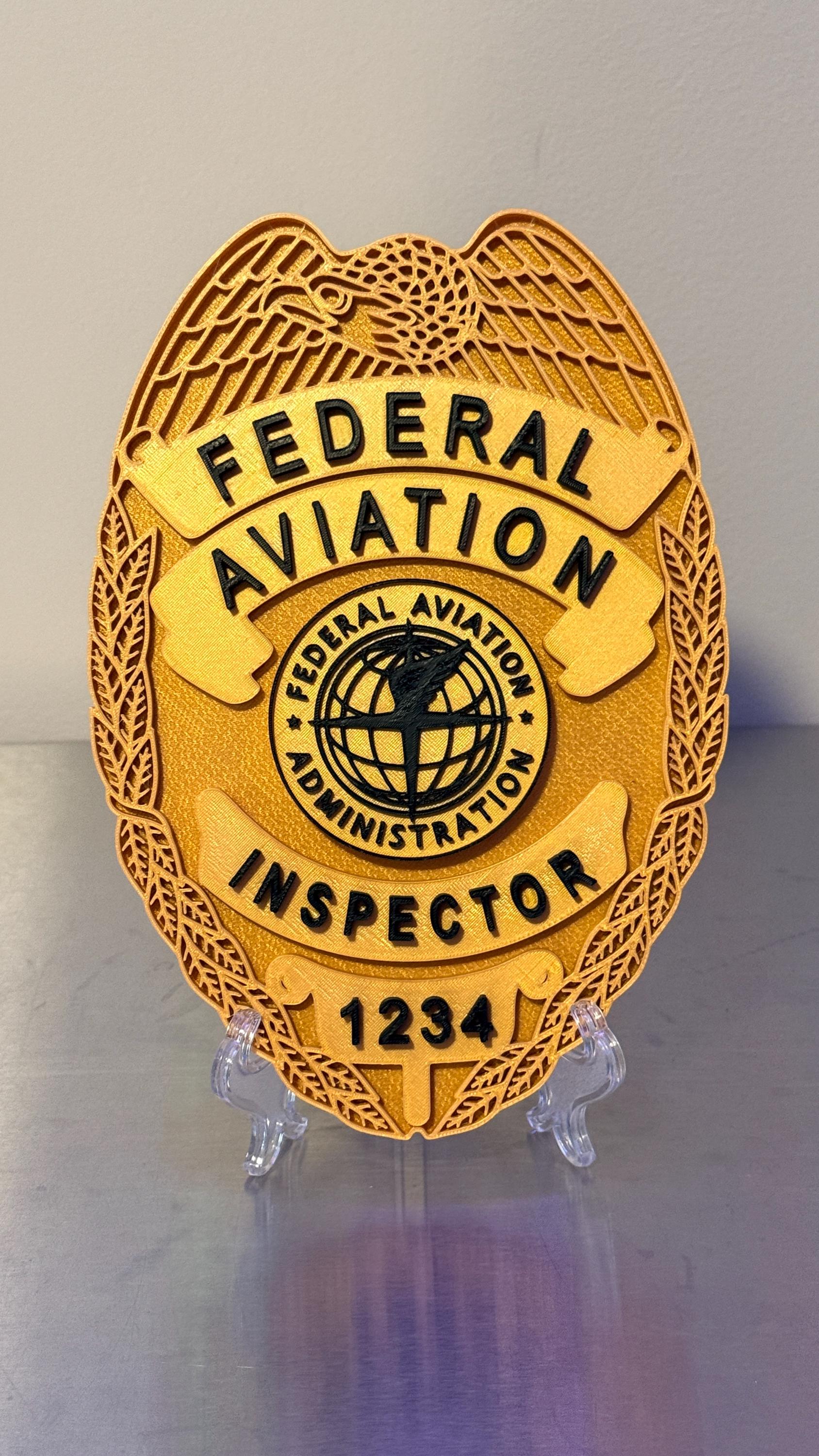 Federal Aviation Administration Badge 3D Display Plaque: 3D Embossed FAA Display Government