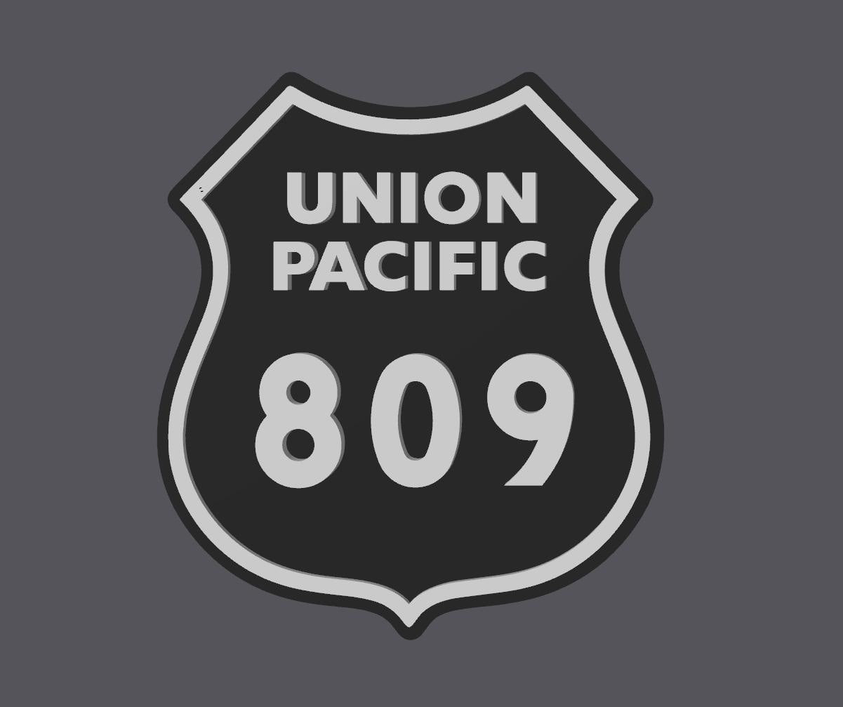 Customizable Train Number Union Pacific Railroad 3D Plaque 9" Shelf Or Wall Display Train Plaque