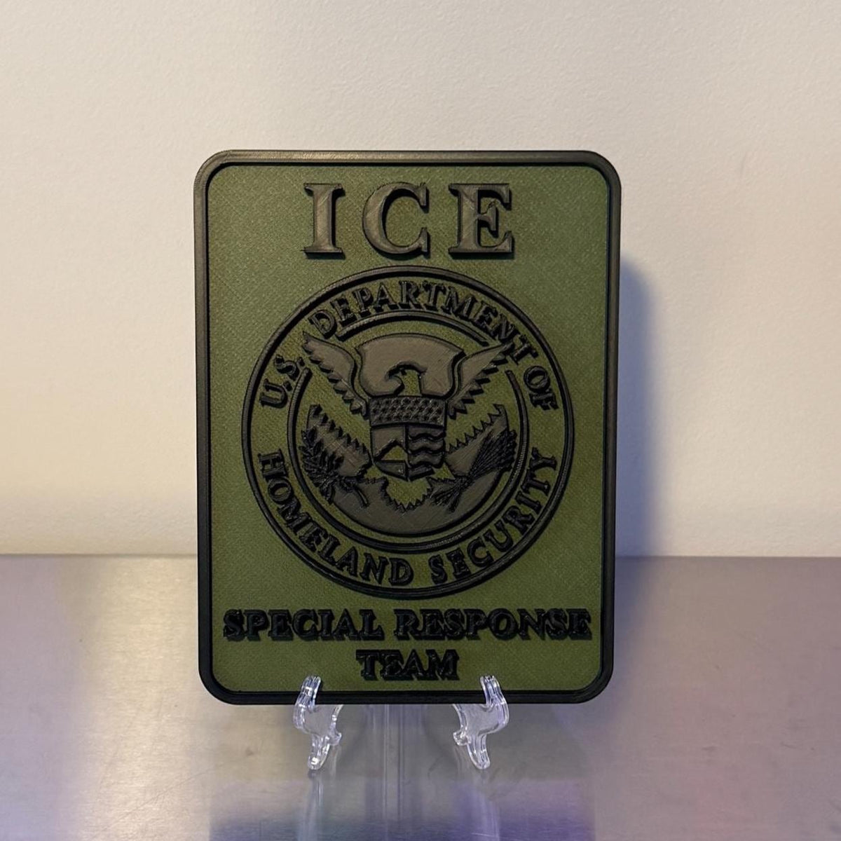 DHS ICE Special Response Team 3D Embossed Plaque: First Responder Display Plaque Homeland Security Government