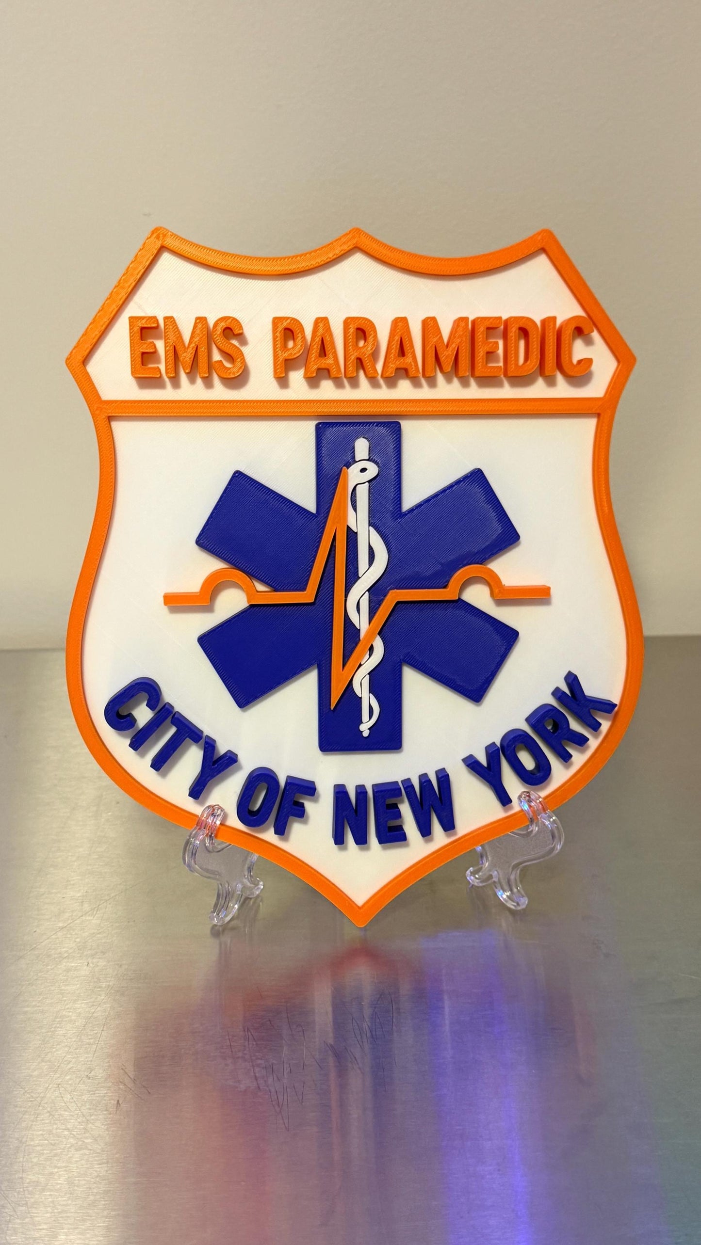 NYC EMS Paramedic Plaque - 3D Embossed Wall Art Display NYCEMS