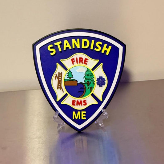 Standish Maine Fire EMS Replica 3D Embossed Display Plaque ME