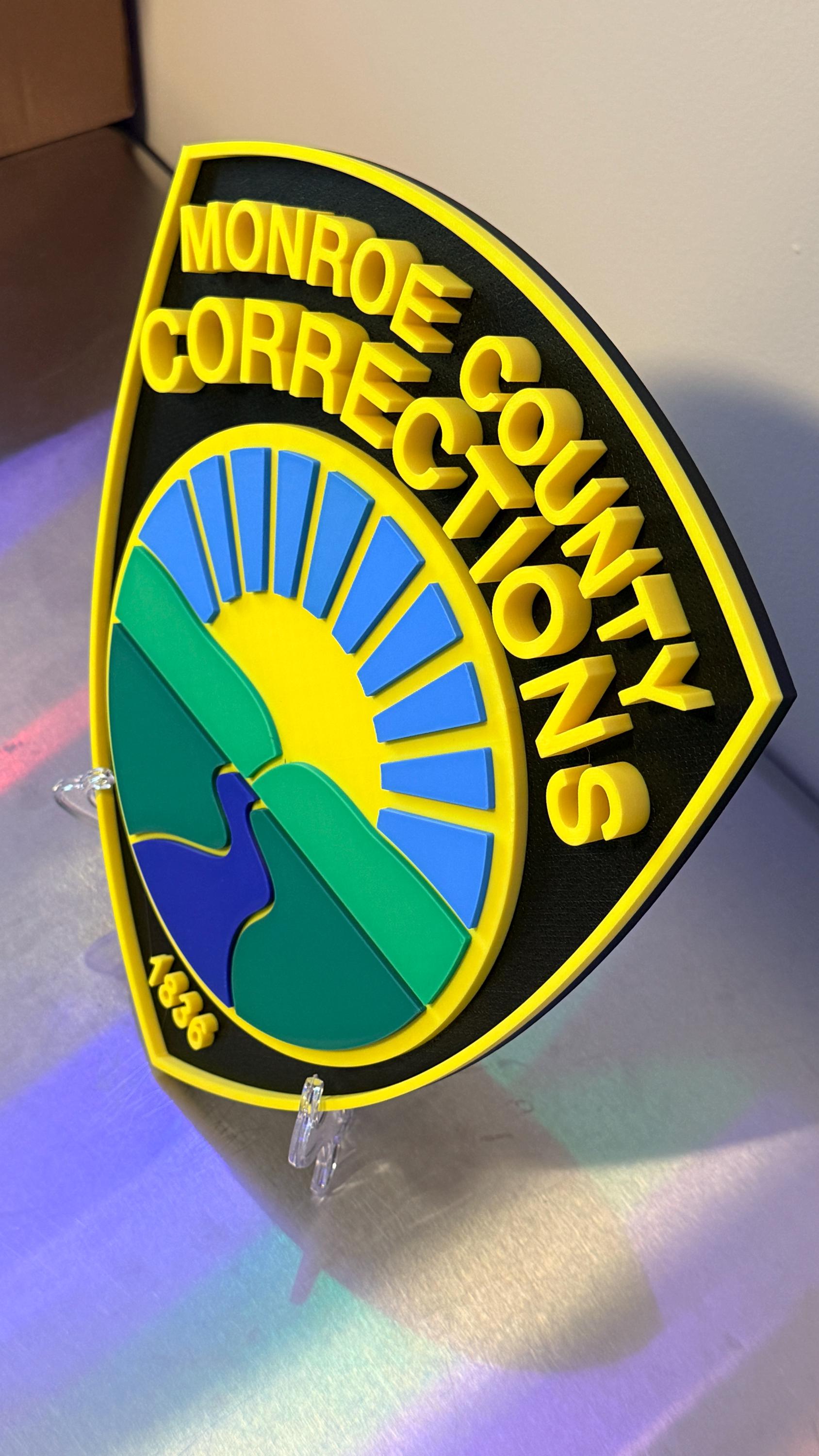 Monroe County Corrections 3D Display Plaque - First Responder Display Plaque PA Pennsylvania