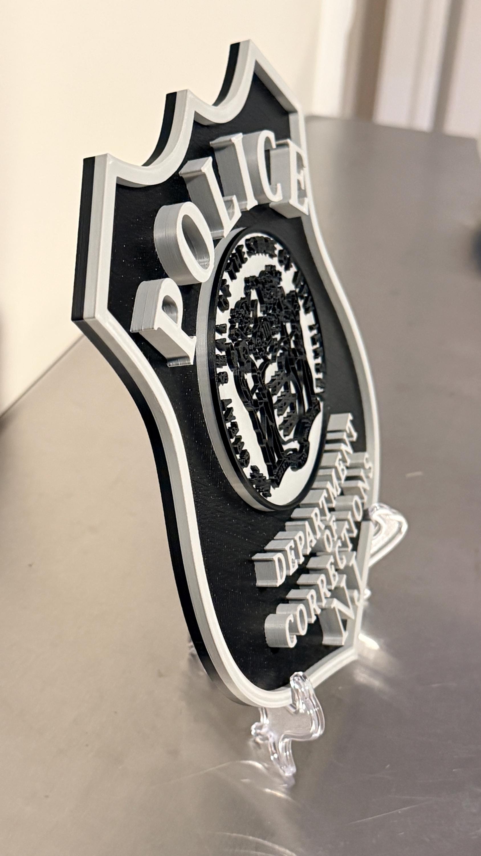 NJ Department of Corrections Police Subdued 3D Embossed Plaque New Jersey