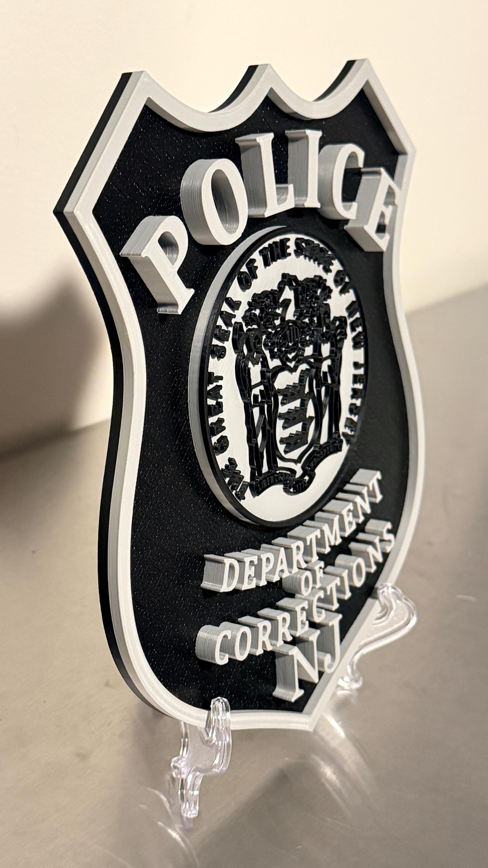 NJ Department of Corrections Police Subdued 3D Embossed Plaque New Jersey