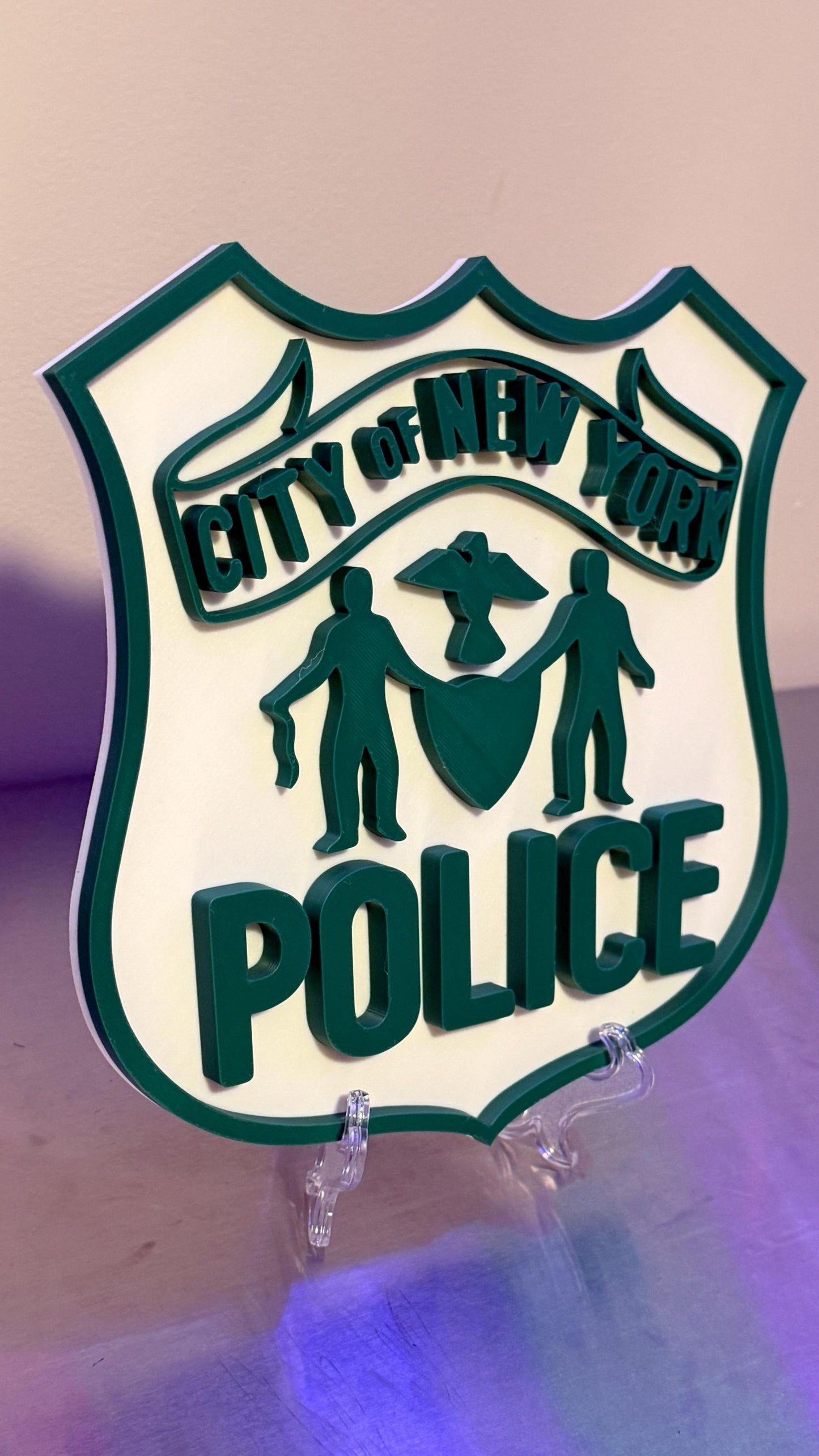 NYPD Original Logo 1845-1971 3D Embossed Display Plaque: NYC Police Department Display Plaque