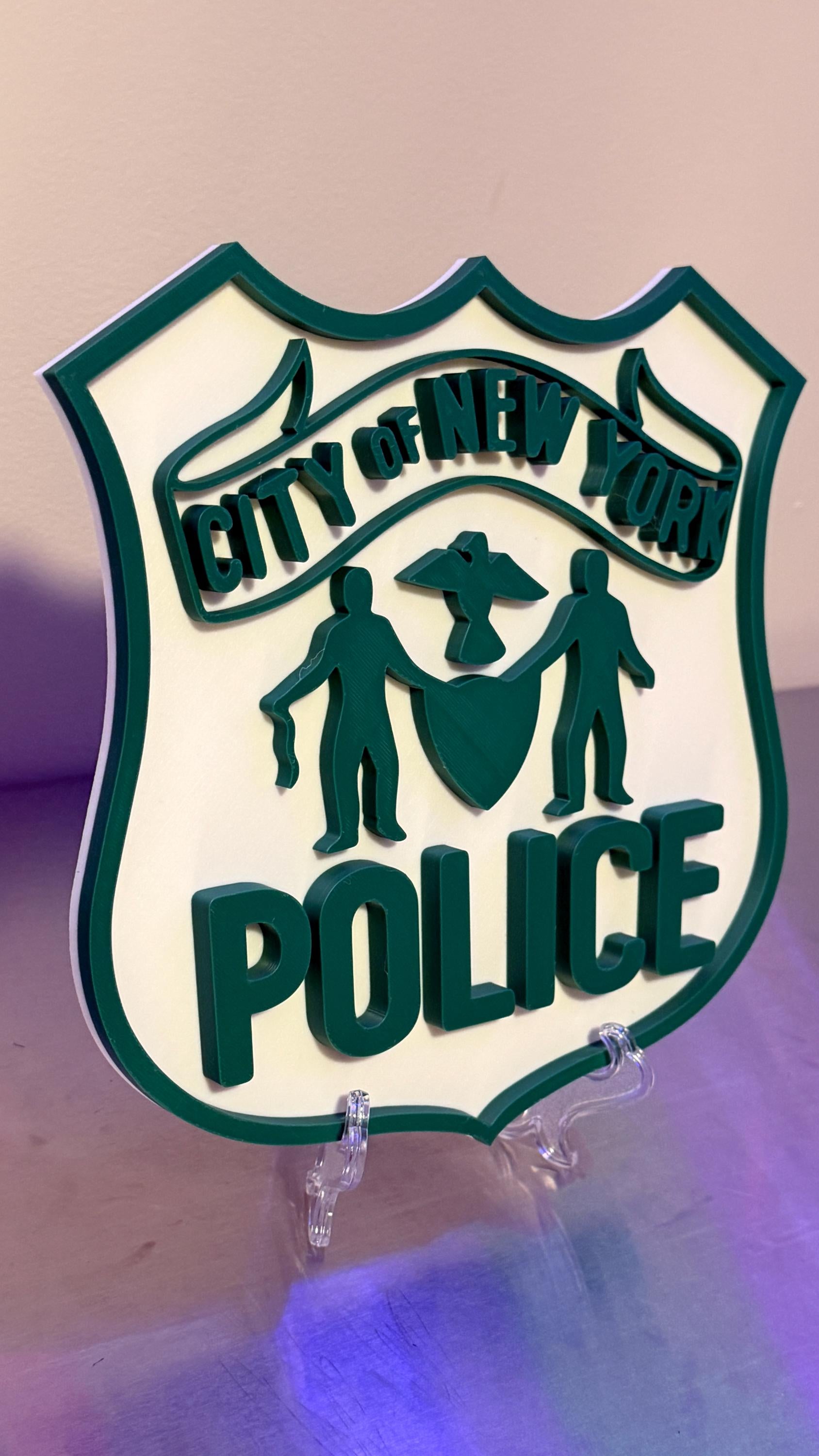 NYPD Original Logo 1845-1971 3D Embossed Display Plaque: NYC Police Department Display Plaque
