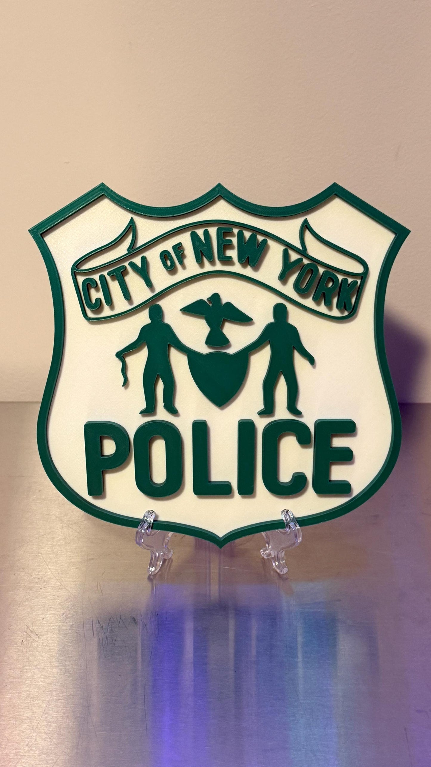 NYPD Original Logo 1845-1971 3D Embossed Display Plaque: NYC Police Department Display Plaque