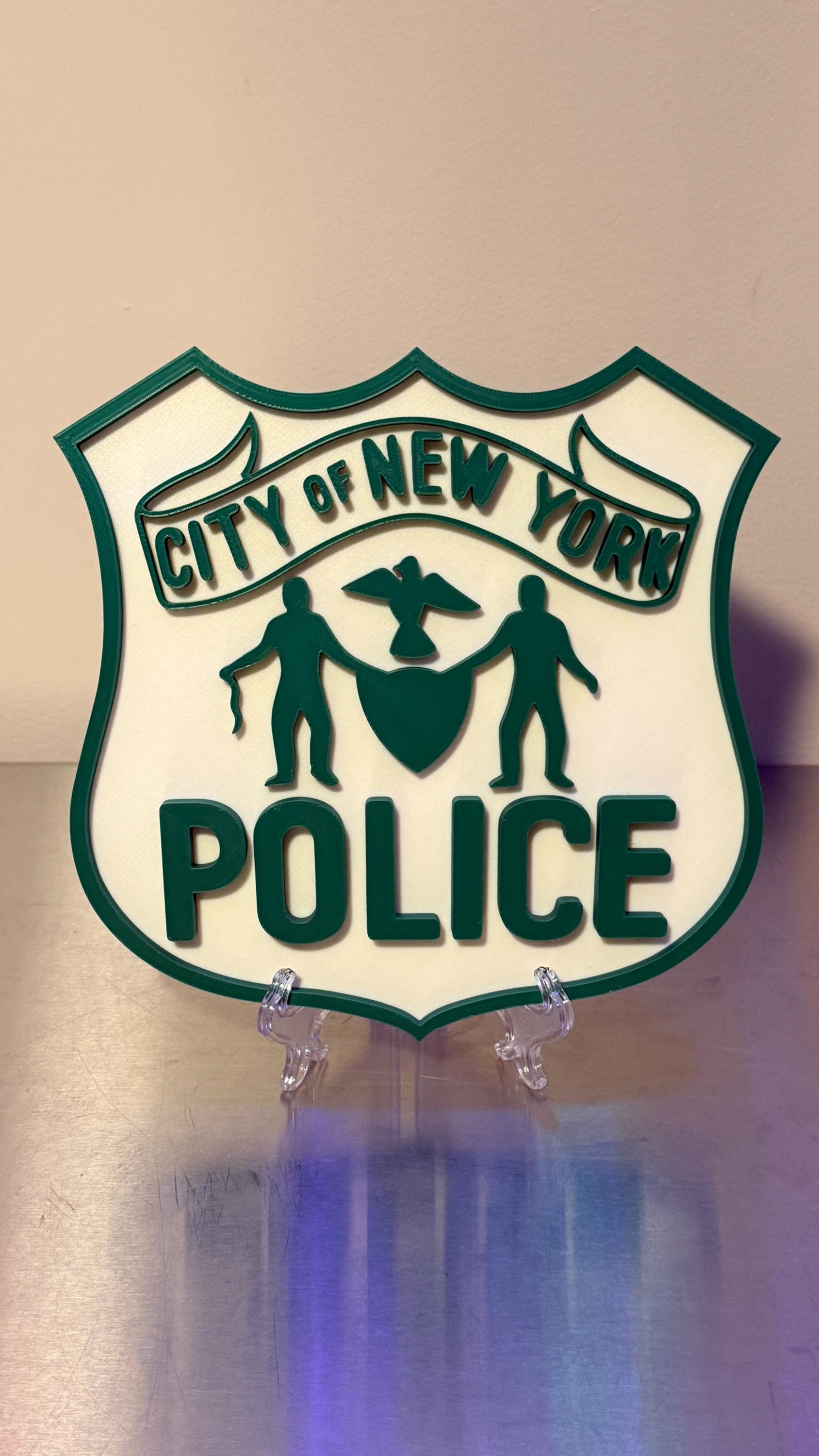 NYPD Original Logo 1845-1971 3D Embossed Display Plaque: NYC Police Department Display Plaque