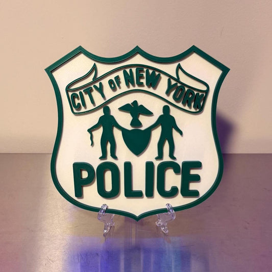 NYPD Original Logo 1845-1971 3D Embossed Display Plaque: NYC Police Department Display Plaque