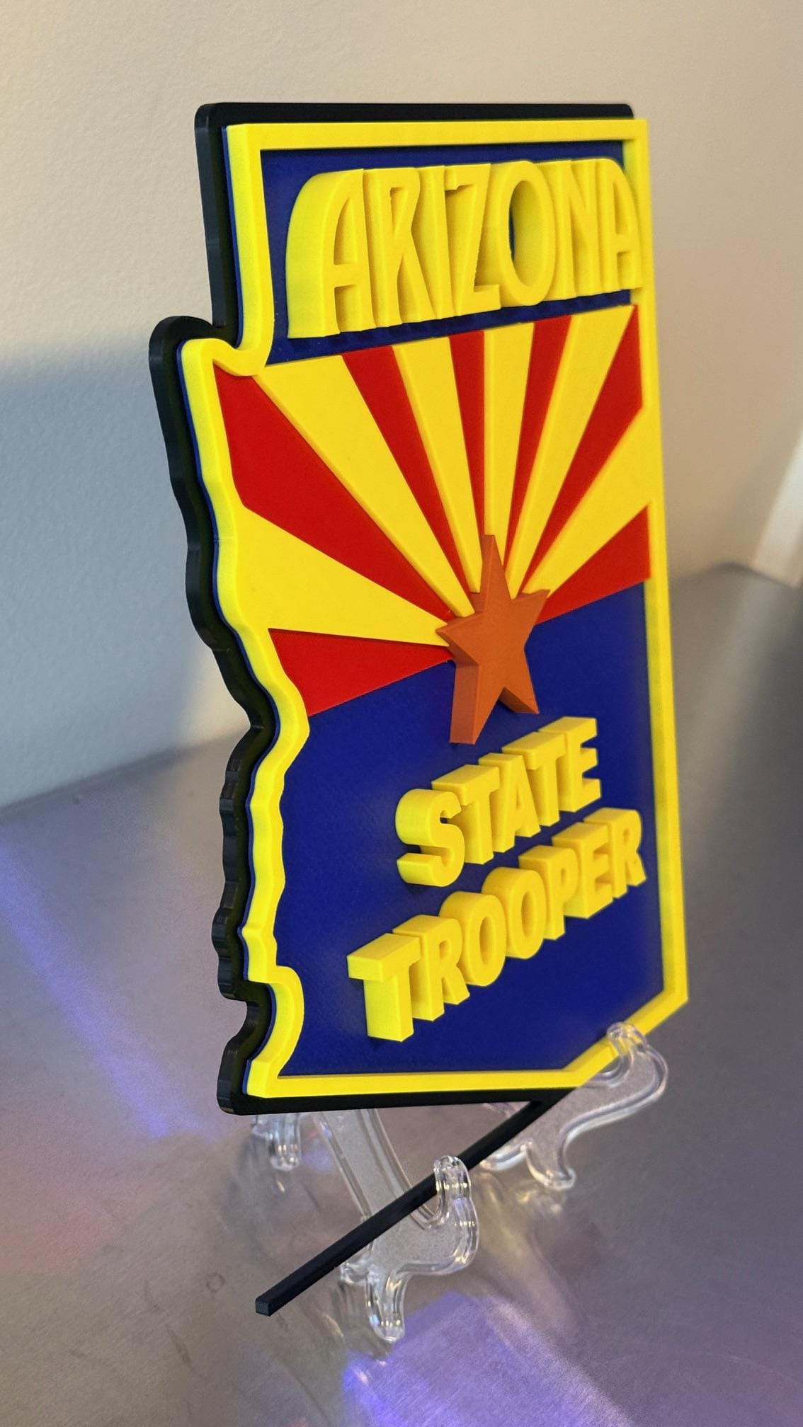 Arizona State Trooper 3D Display Plaque First Responder AZ