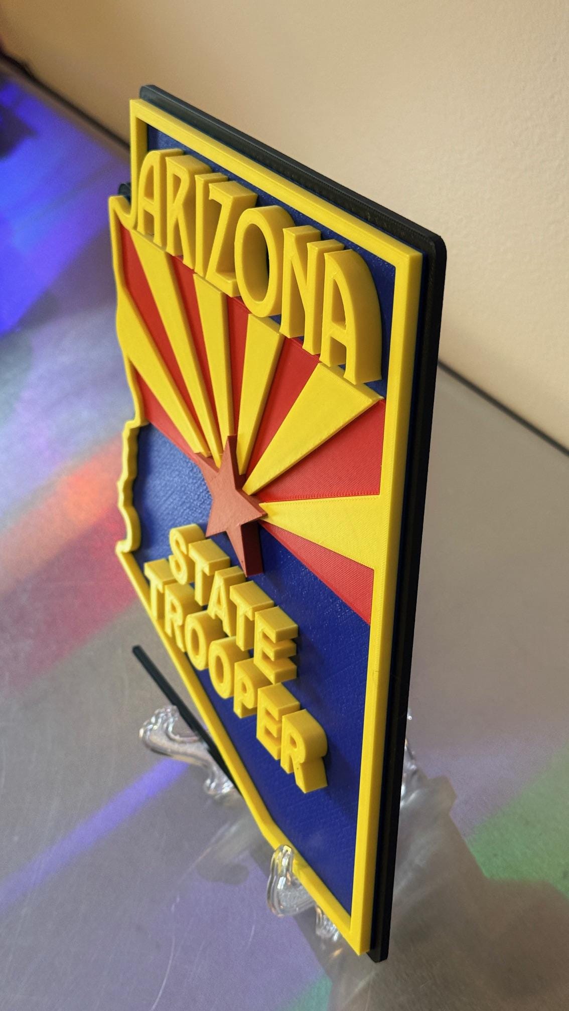 Arizona State Trooper 3D Display Plaque First Responder AZ