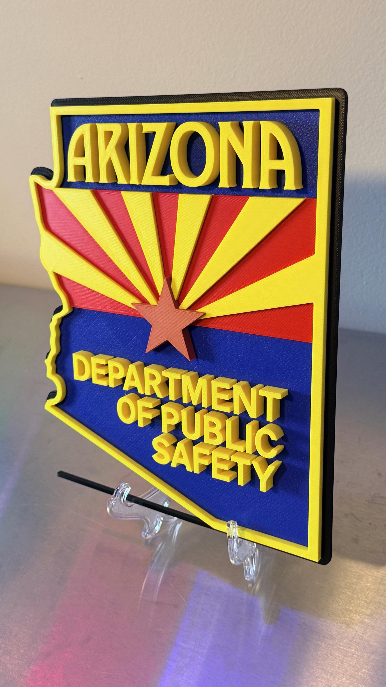 Arizona State Trooper 3D Display Plaque First Responder AZ