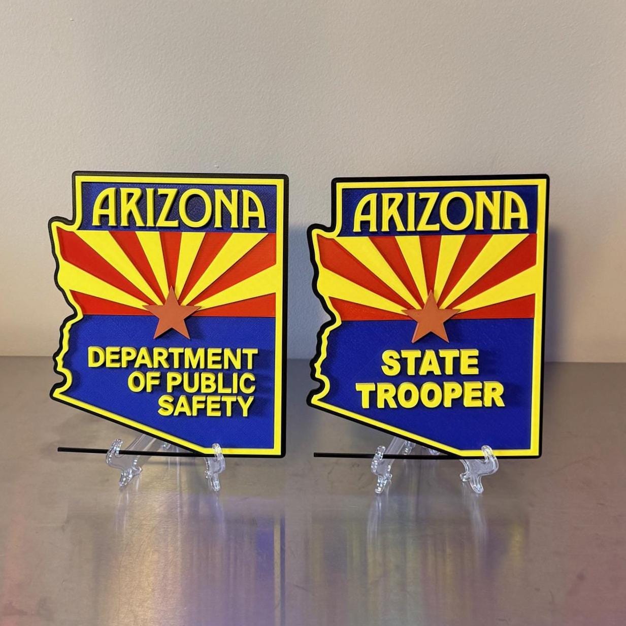 Arizona State Trooper 3D Display Plaque First Responder AZ