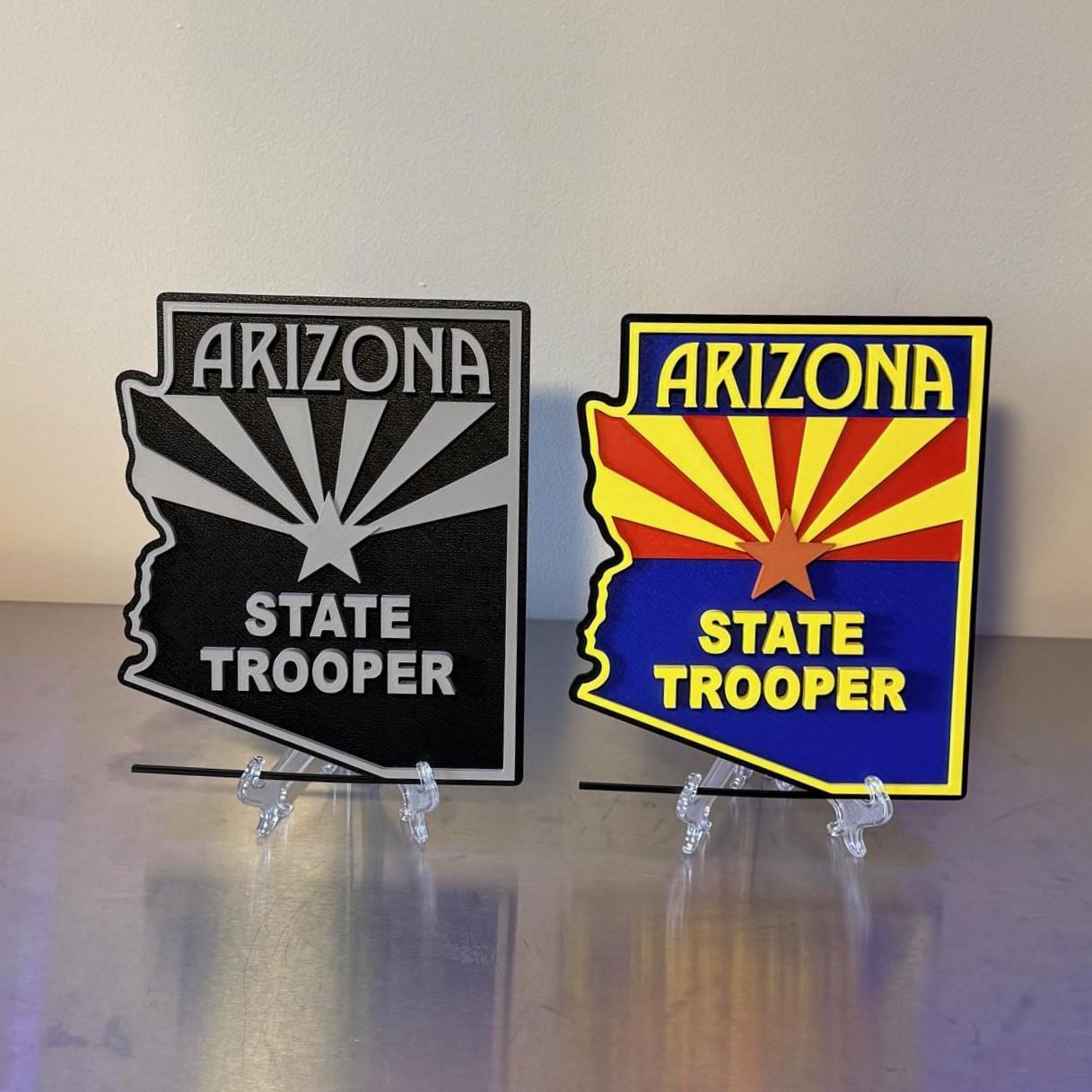 Arizona State Trooper 3D Display Plaque First Responder AZ