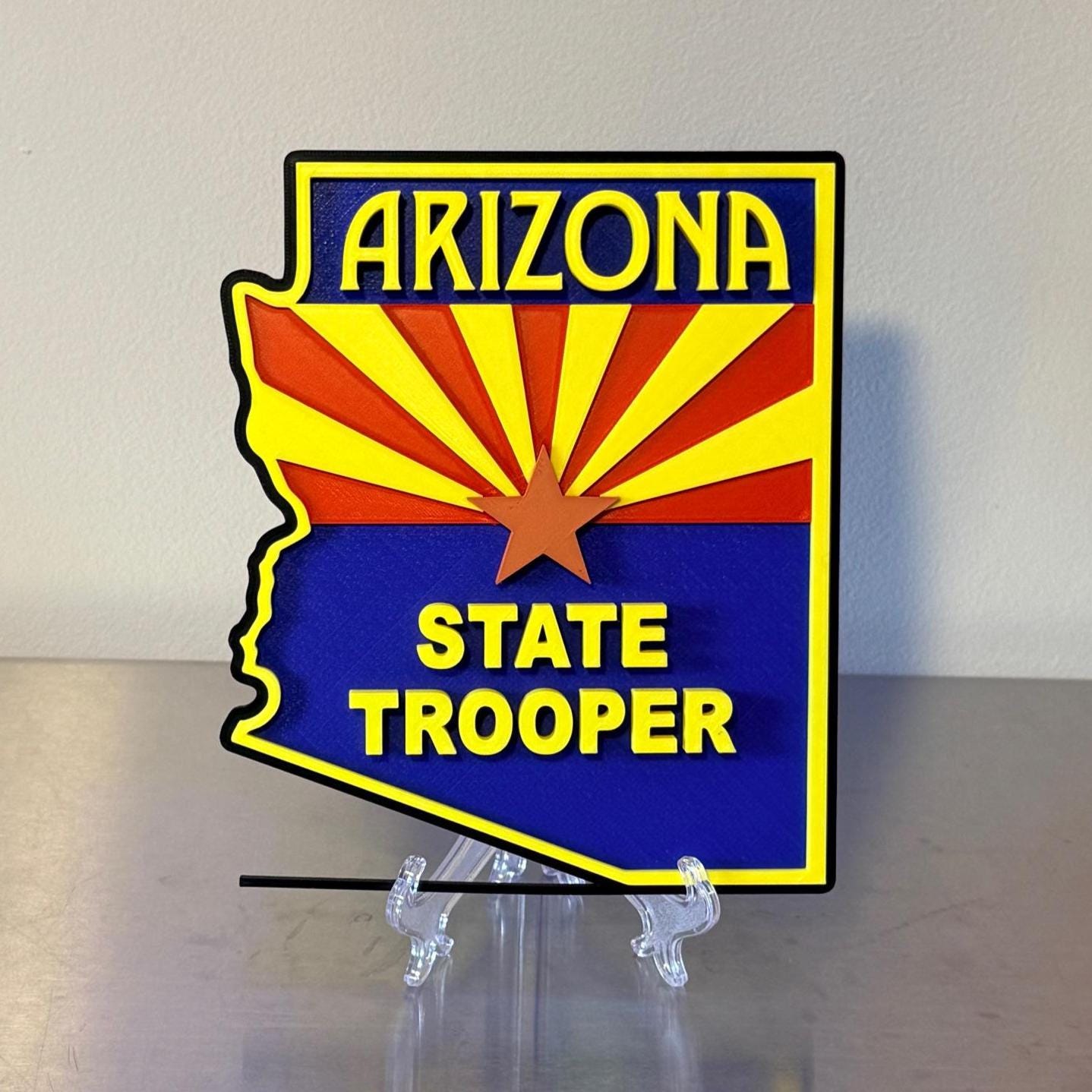Arizona State Trooper 3D Display Plaque First Responder AZ
