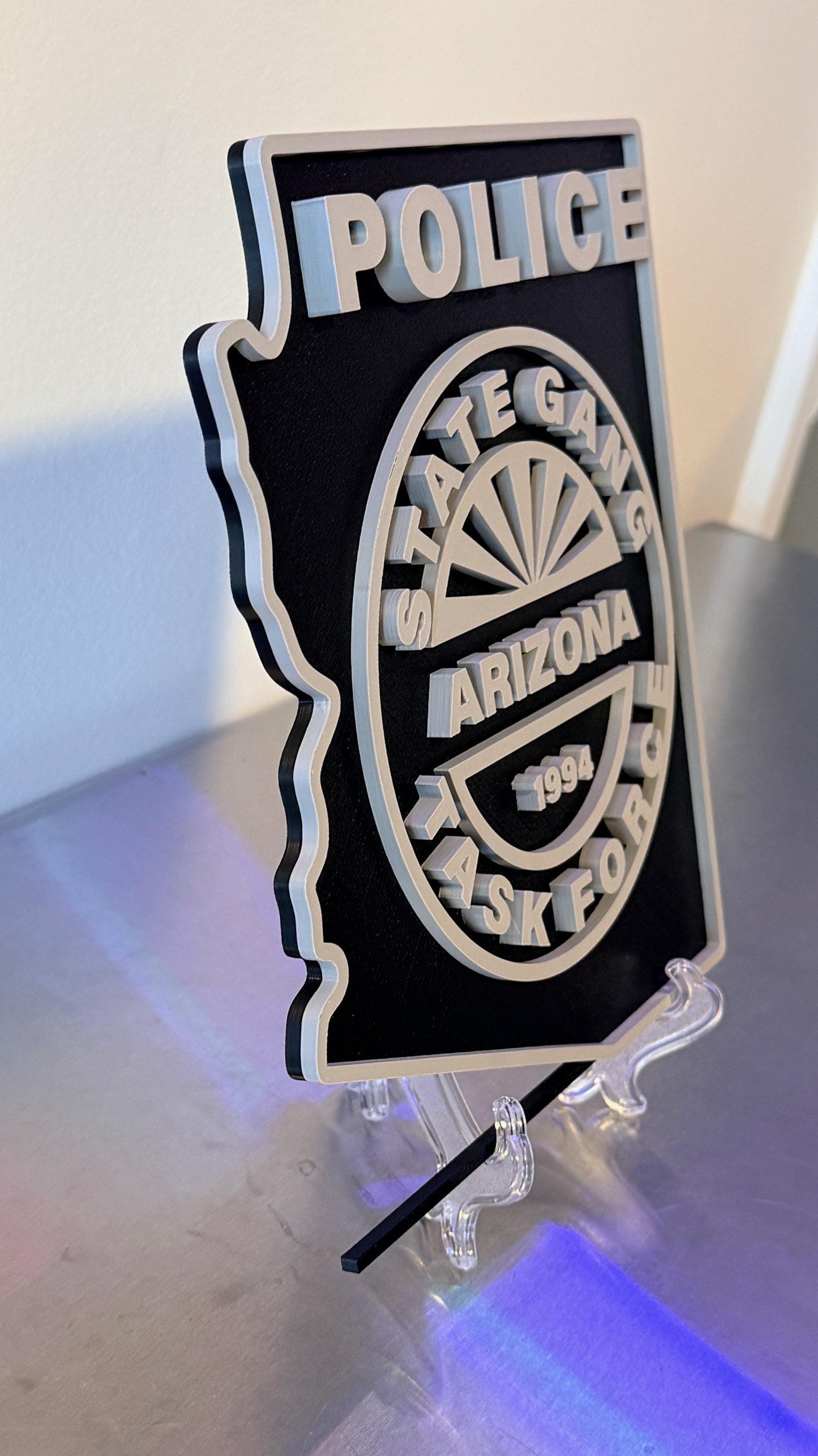 Arizona State Gang Task Force 3D Display Plaque First Responder AZ
