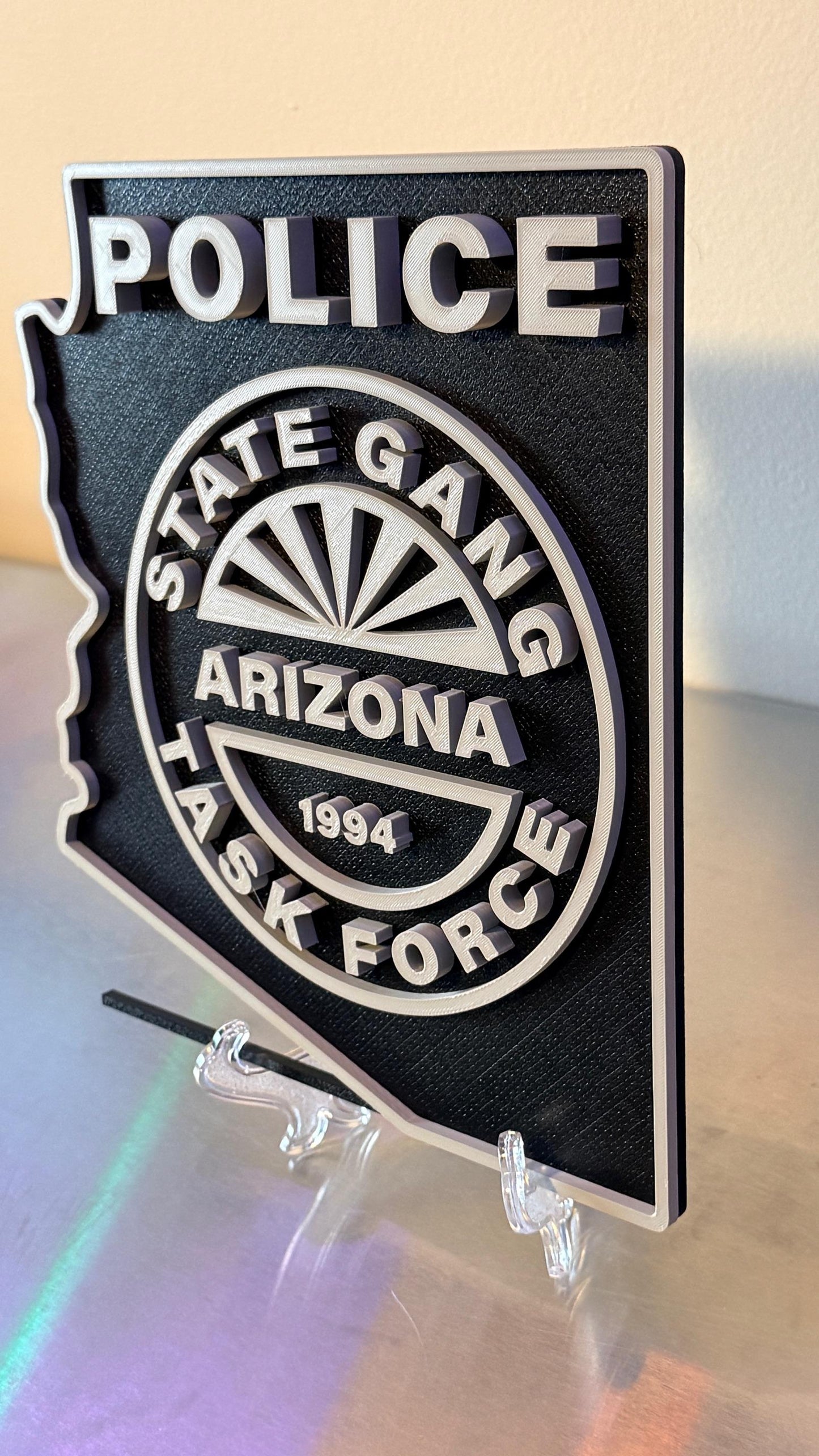 Arizona State Gang Task Force 3D Display Plaque First Responder AZ