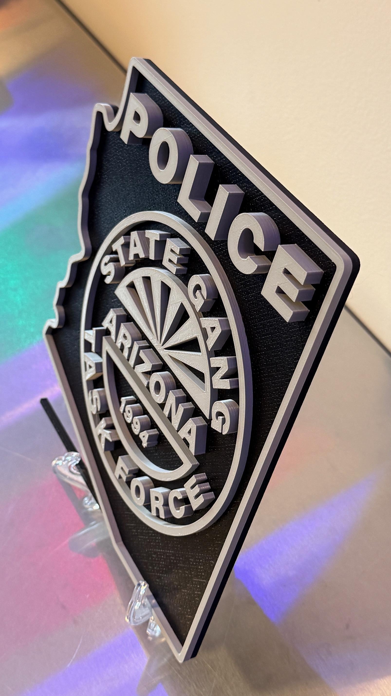 Arizona State Gang Task Force 3D Display Plaque First Responder AZ