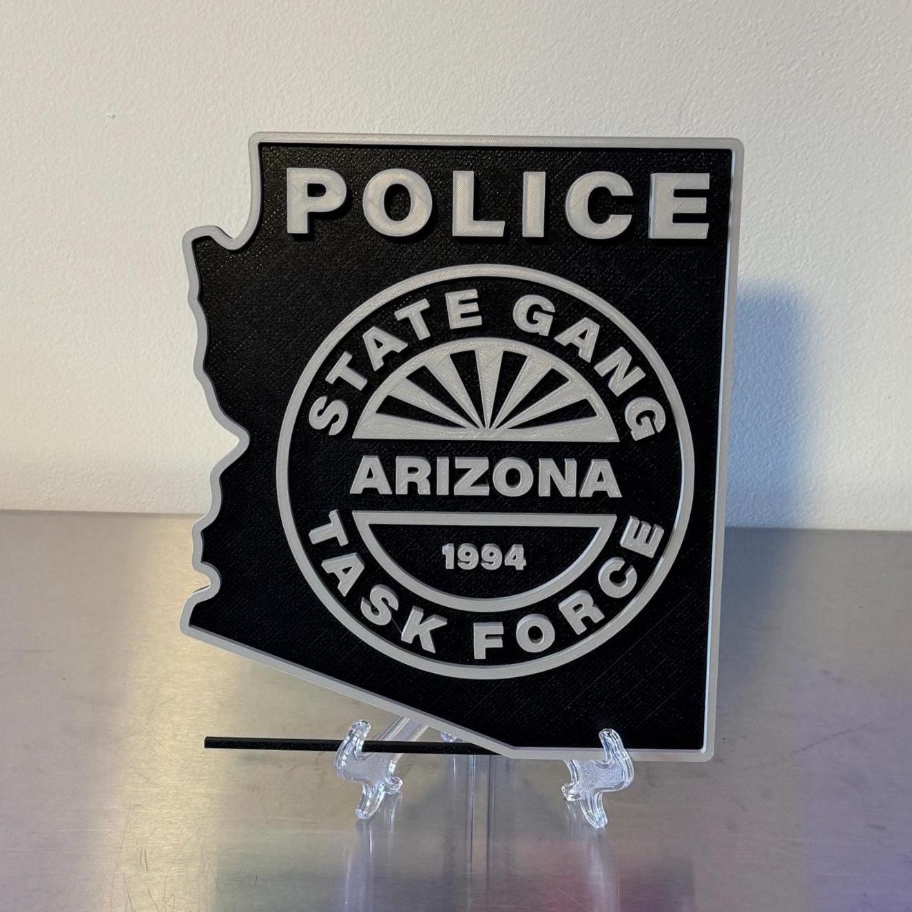 Arizona State Gang Task Force 3D Display Plaque First Responder AZ
