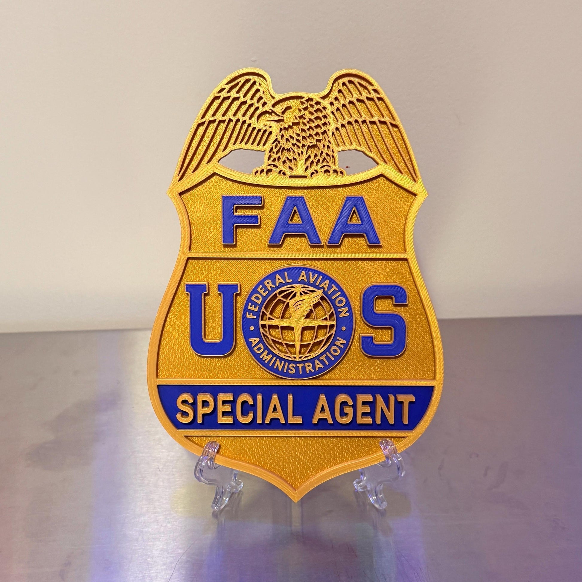 FAA Special Agent Badge 3D Display Plaque : 3D Embossed Federal Aviation Administration Display Government