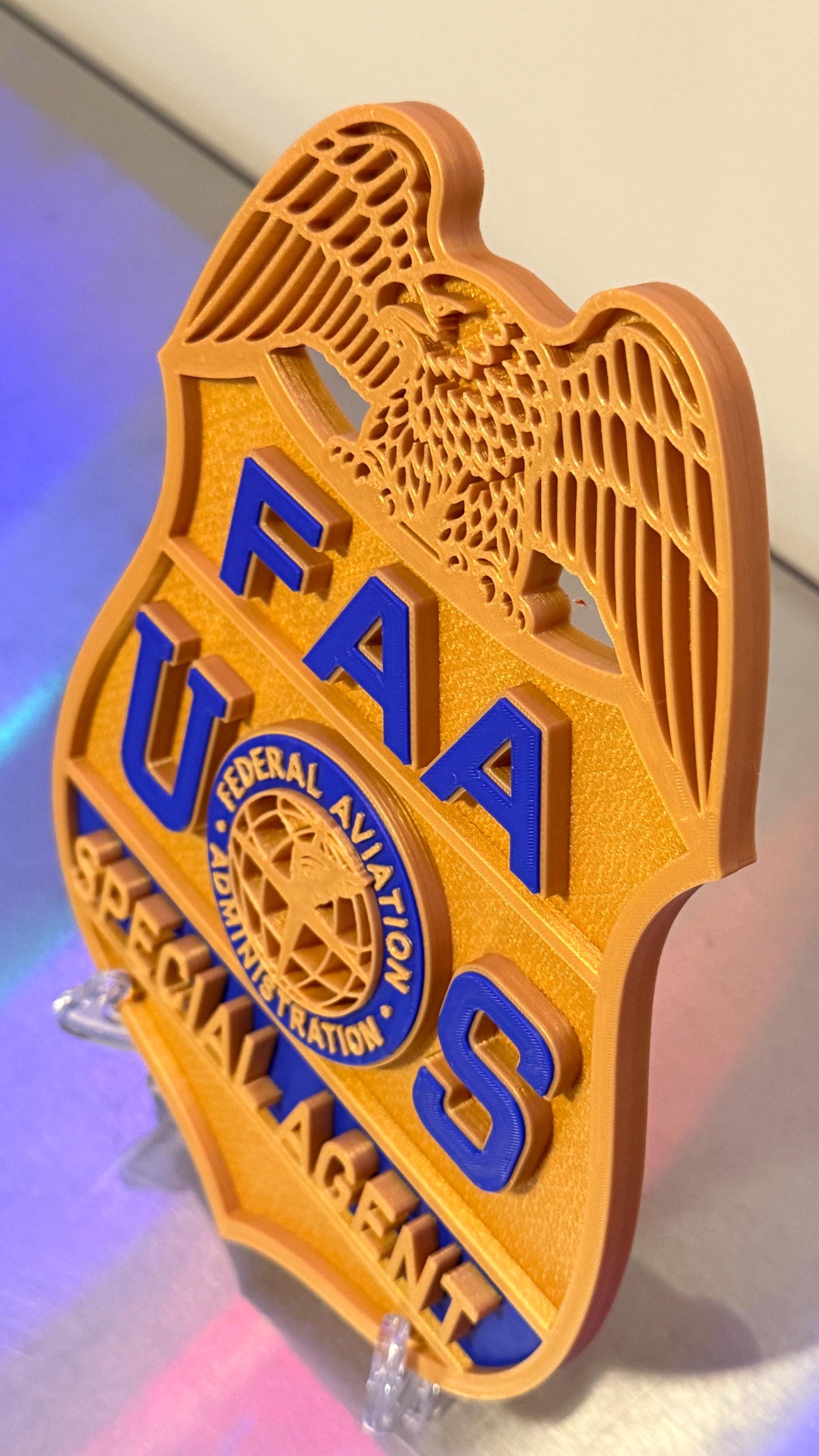 FAA Special Agent Badge 3D Display Plaque : 3D Embossed Federal Aviation Administration Display Government
