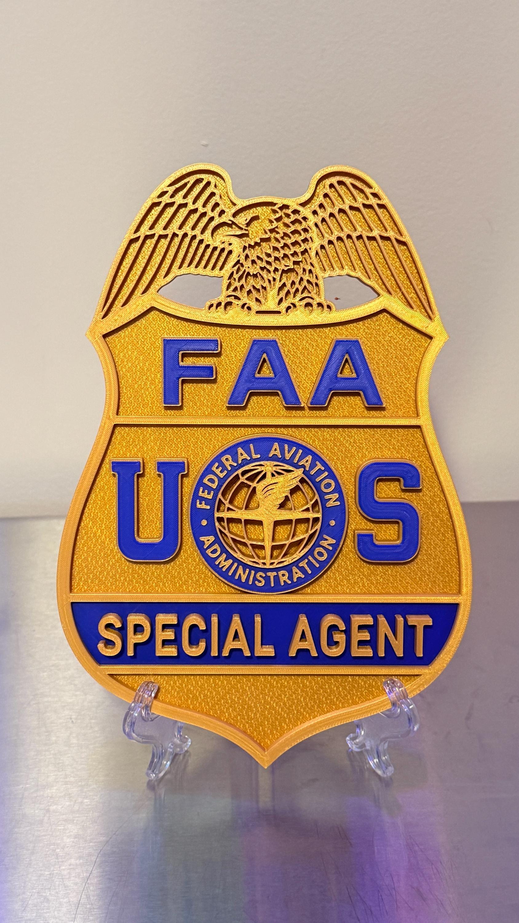 FAA Special Agent Badge 3D Display Plaque : 3D Embossed Federal Aviation Administration Display Government