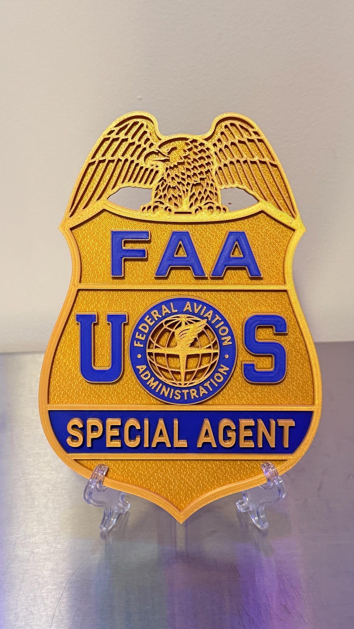 FAA Special Agent Badge 3D Display Plaque : 3D Embossed Federal Aviation Administration Display Government