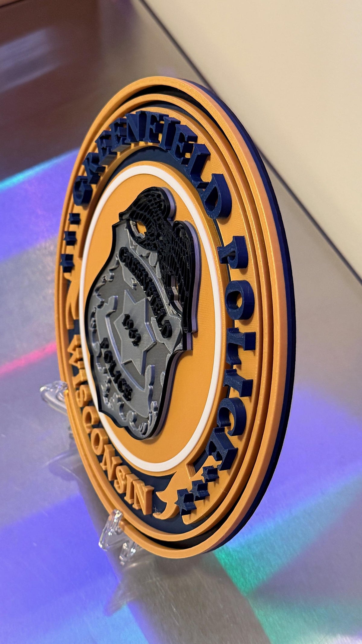 Greenfield Police Department 3D Embossed Plaque: First Responder Display Plaque Wisconsin