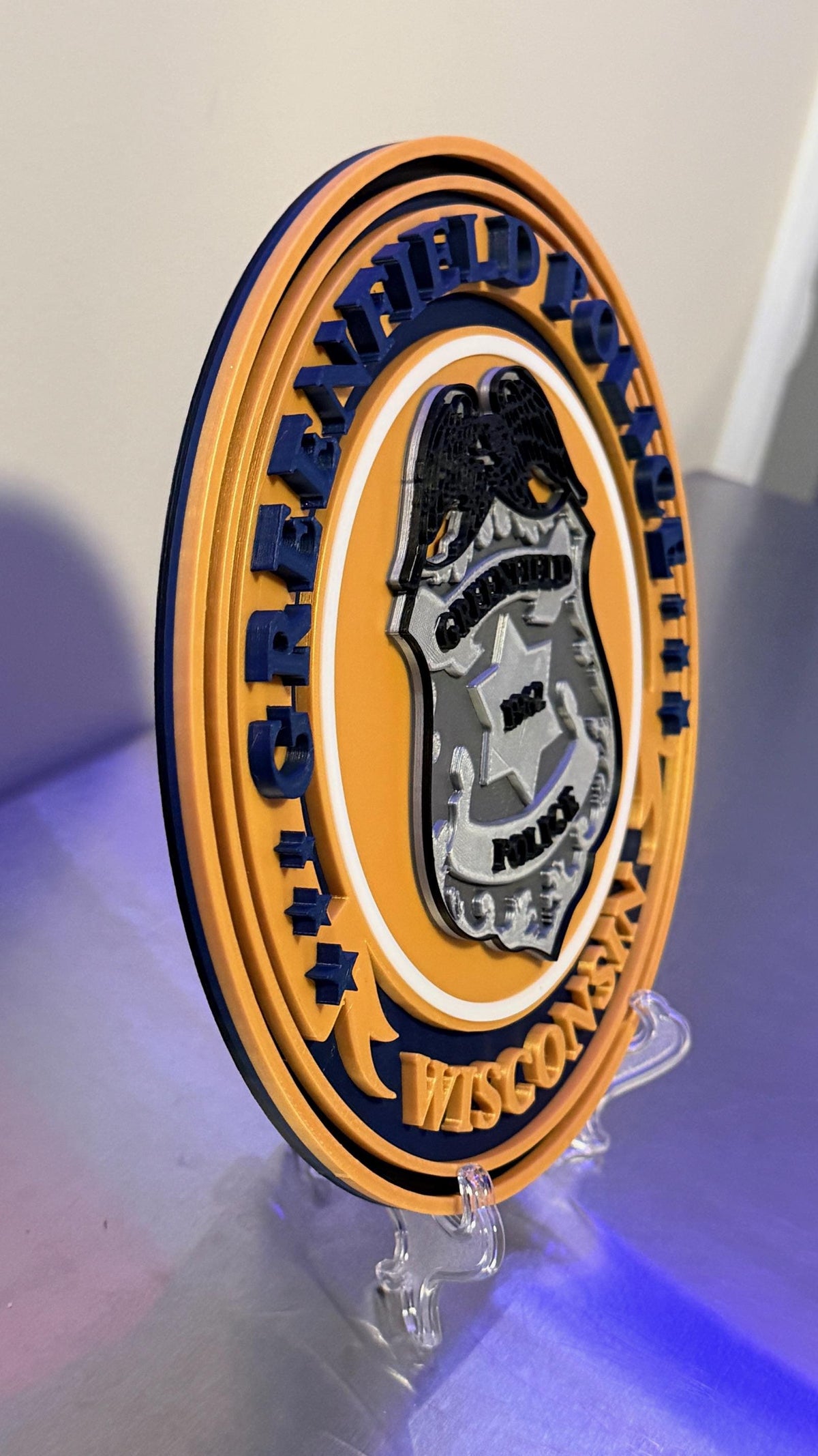 Greenfield Police Department 3D Embossed Plaque: First Responder Display Plaque Wisconsin