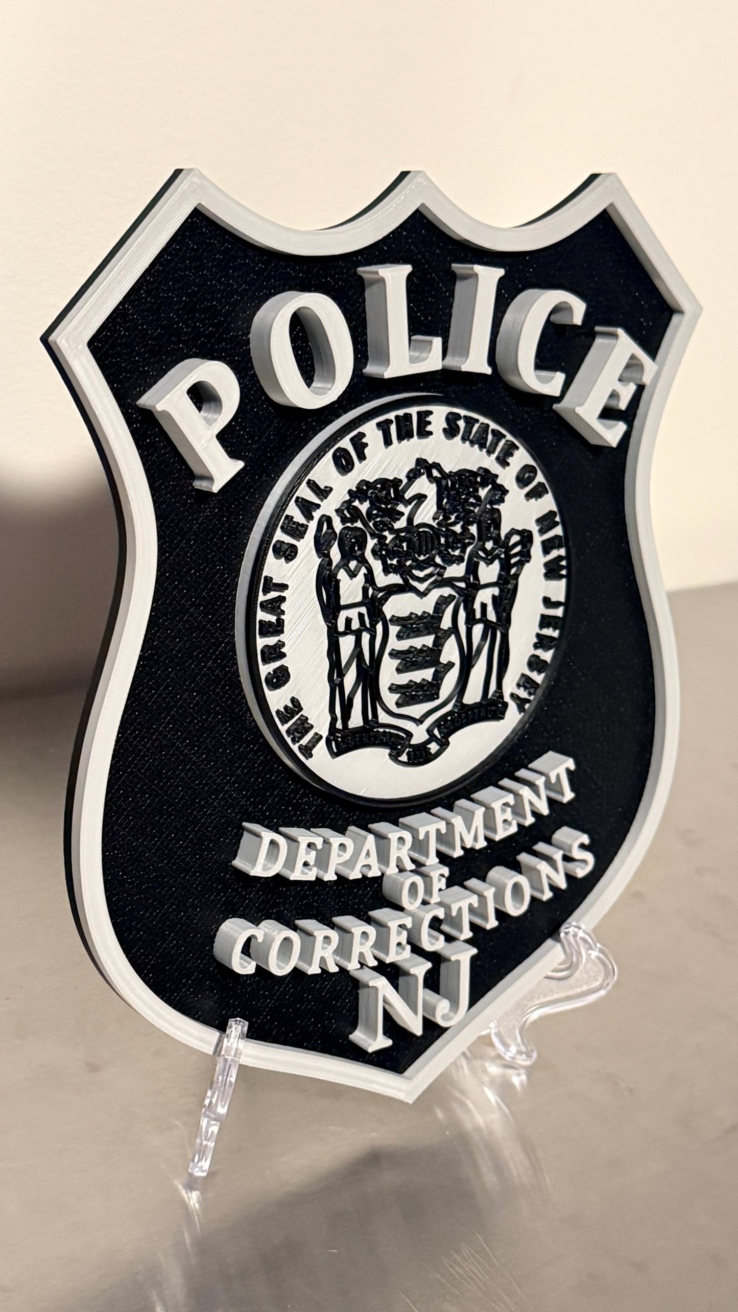 NJ Department of Corrections Police Subdued 3D Embossed Plaque New Jersey