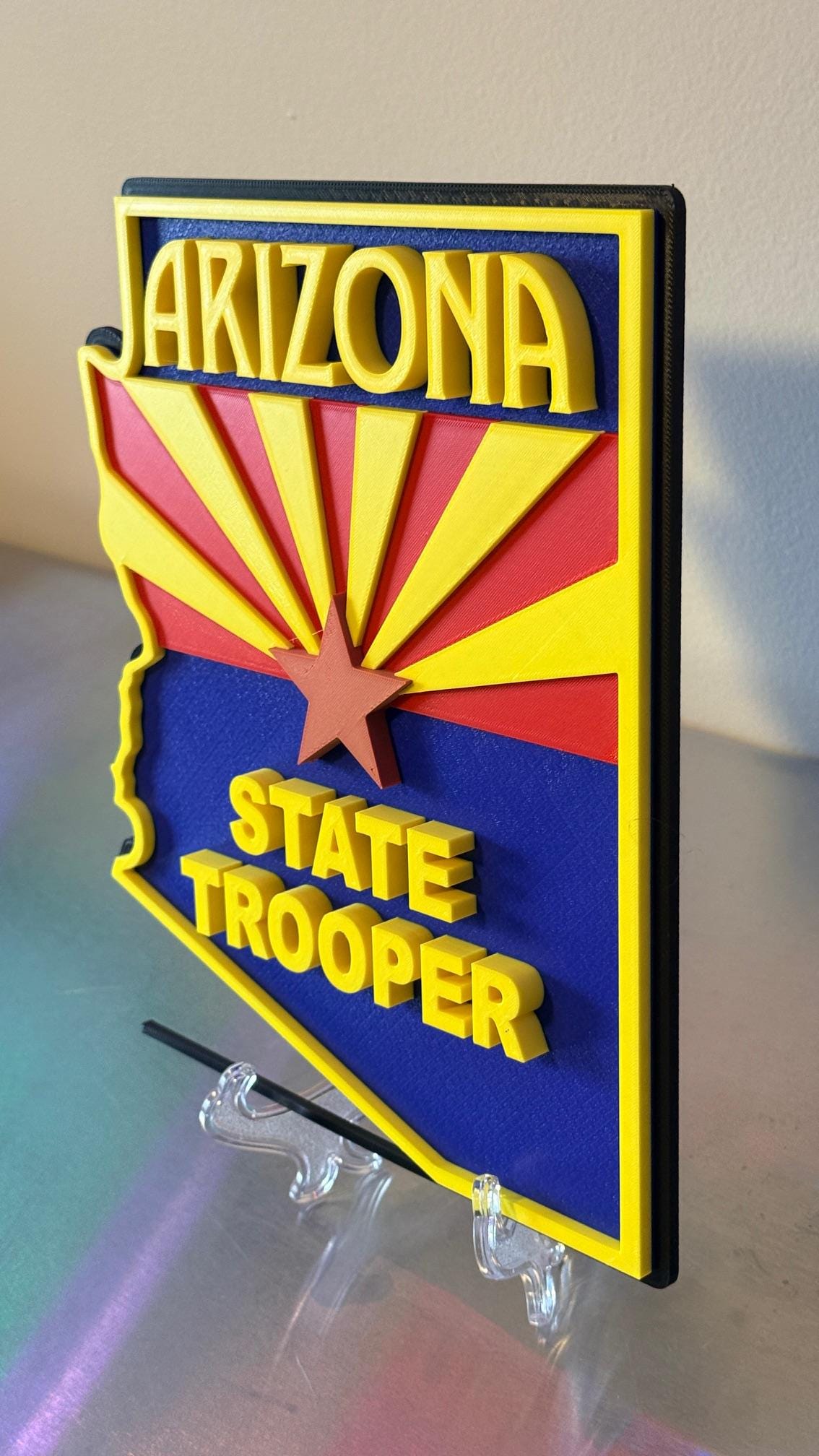 Arizona State Trooper 3D Display Plaque First Responder AZ