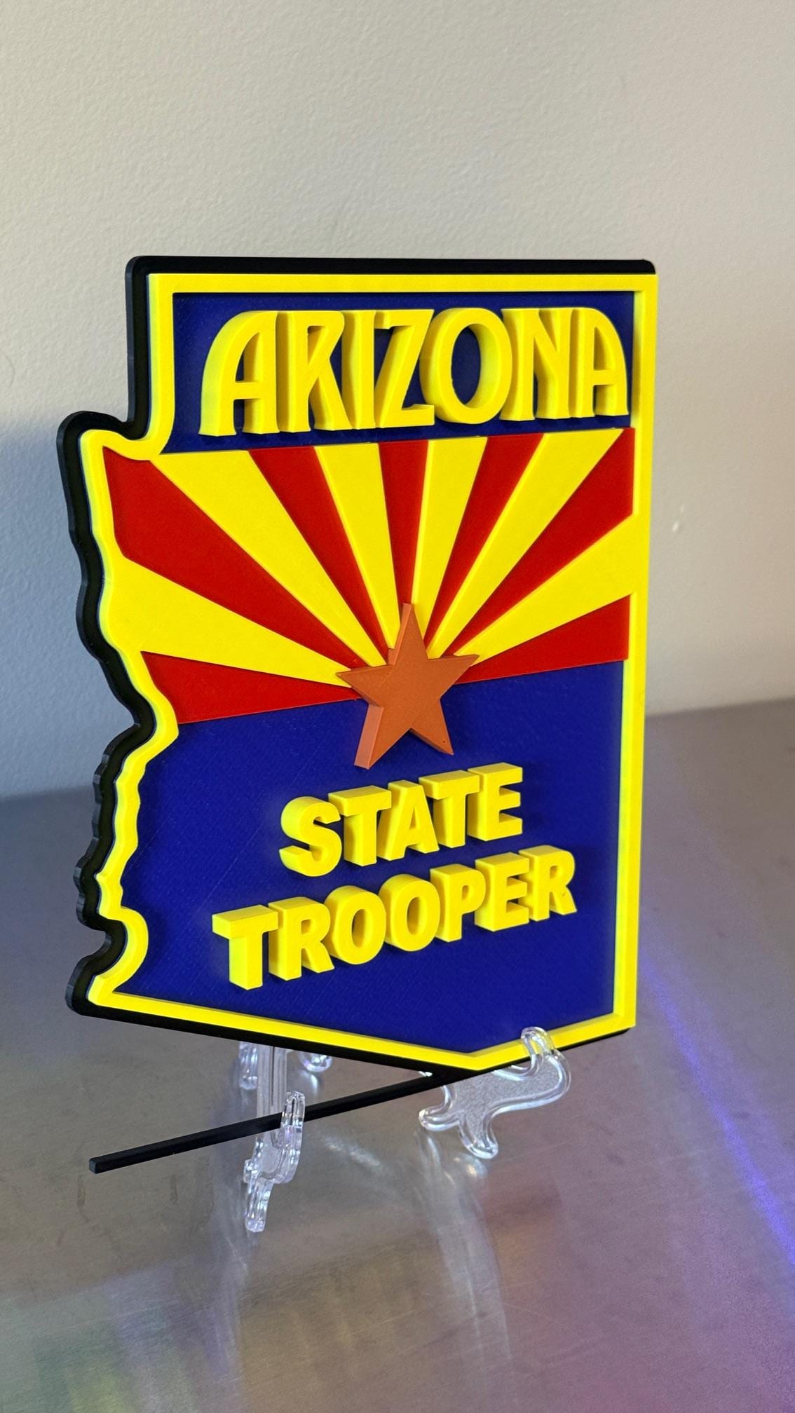 Arizona State Trooper 3D Display Plaque First Responder AZ