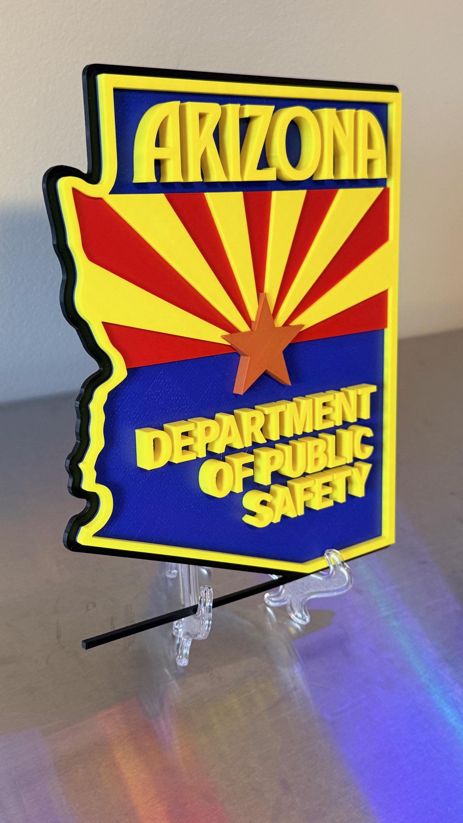 Arizona State Trooper 3D Display Plaque First Responder AZ
