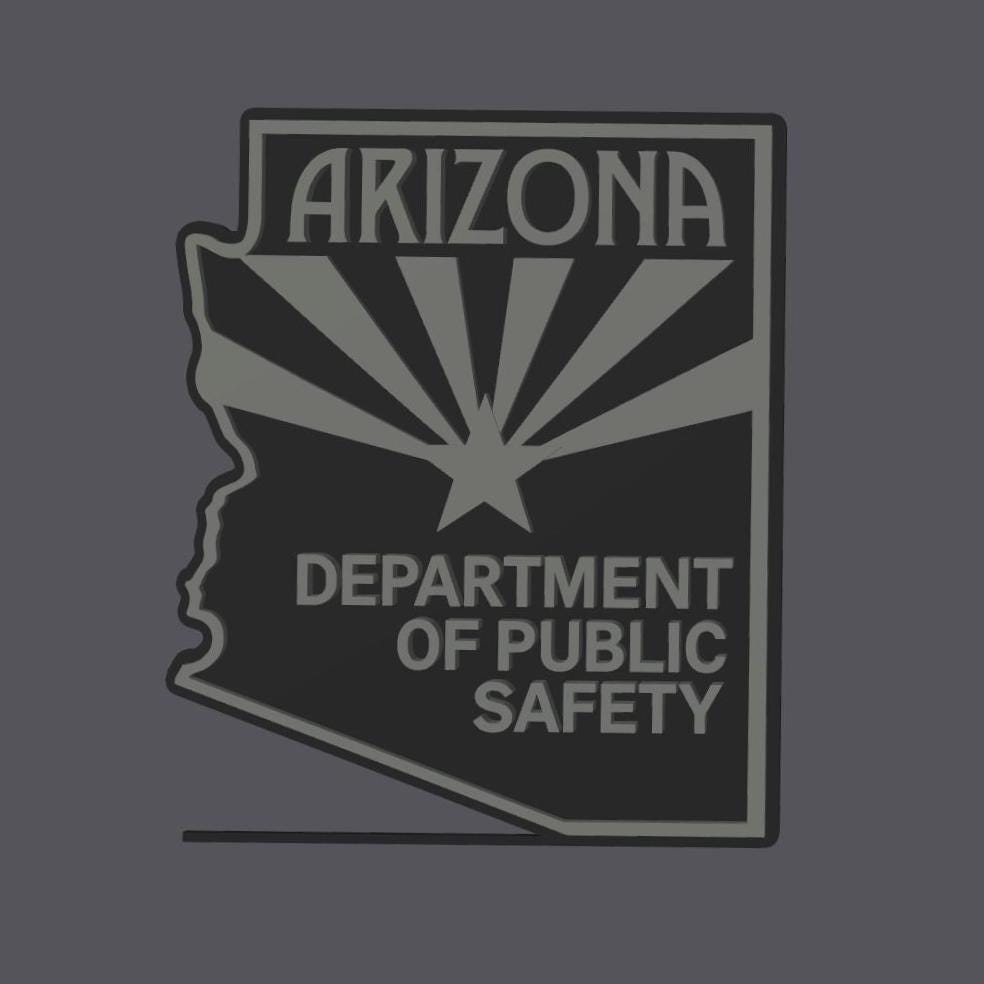 Arizona State Trooper 3D Display Plaque First Responder AZ