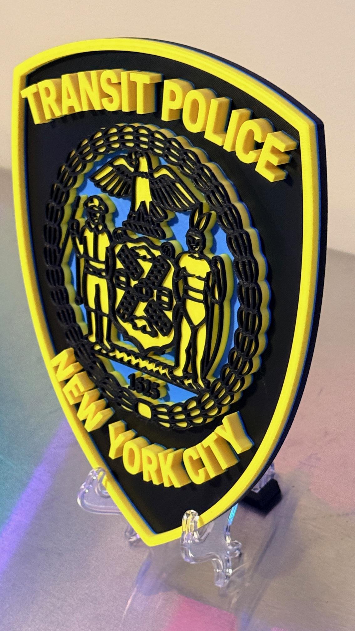 New York City Transit Police 3D Embossed Display Plaque: NYC Police Department Display Plaque