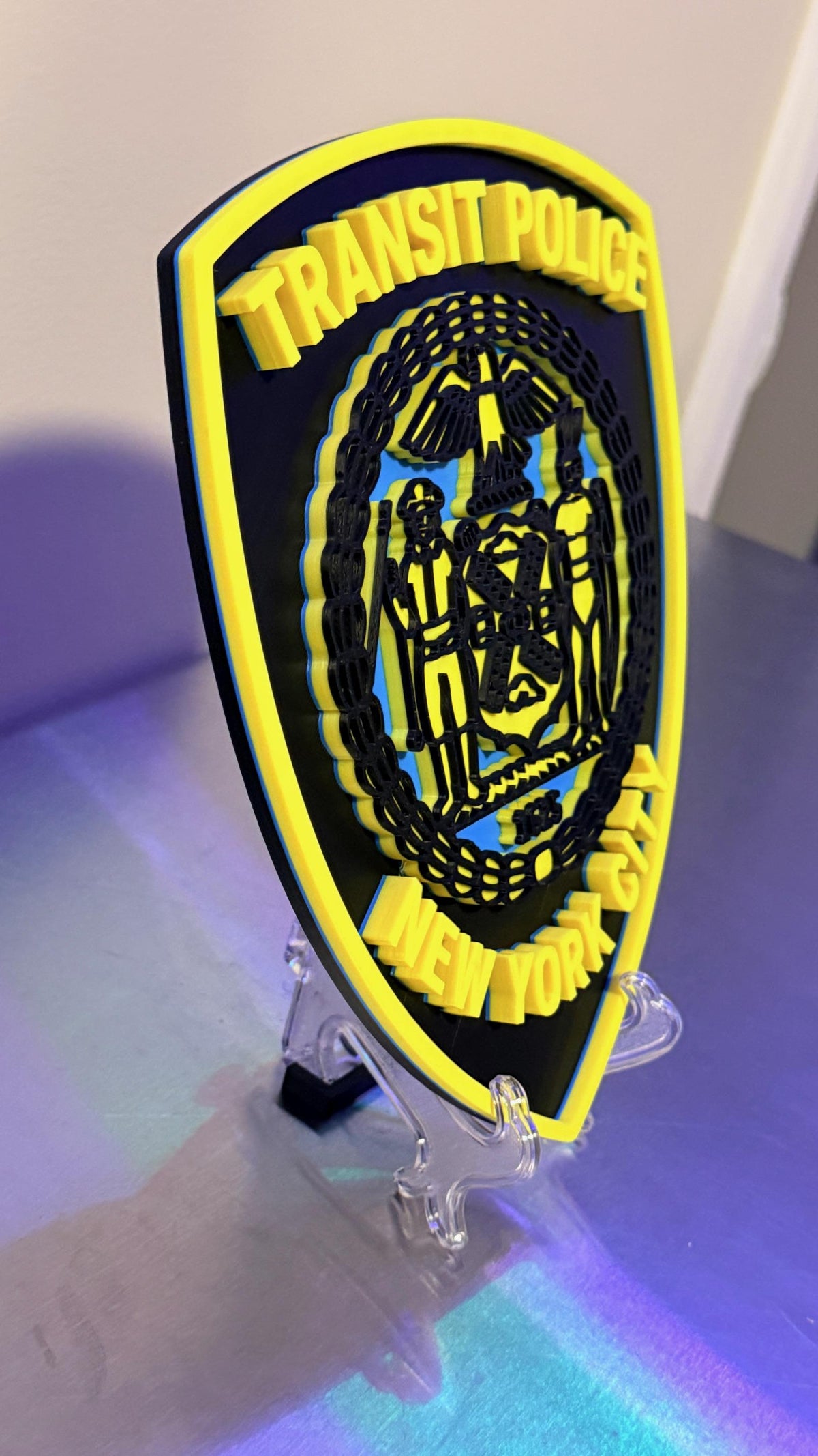 New York City Transit Police 3D Embossed Display Plaque: NYC Police Department Display Plaque