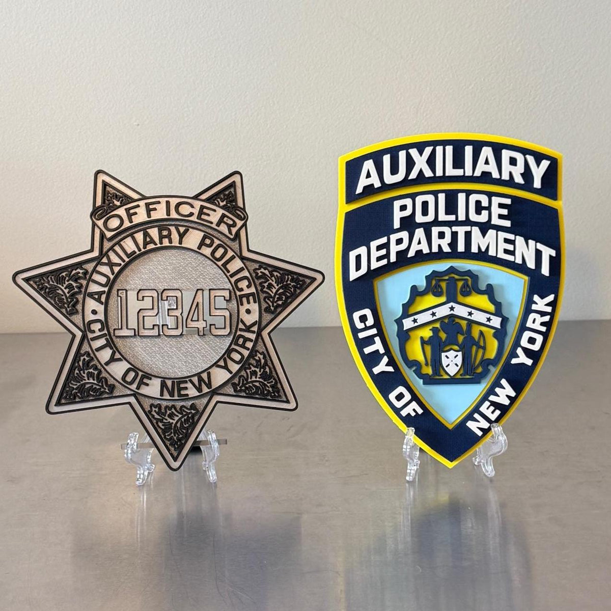 NYPD Auxiliary 3D Embossed Display Plaque: NYC Police Department Display Plaque
