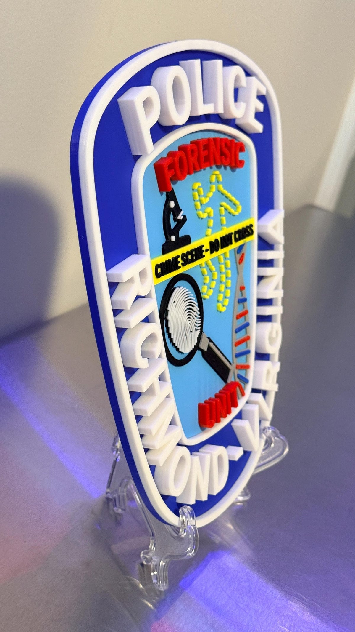 Richmond Virginia Police Forensic Unit 3D Display Plaque VA