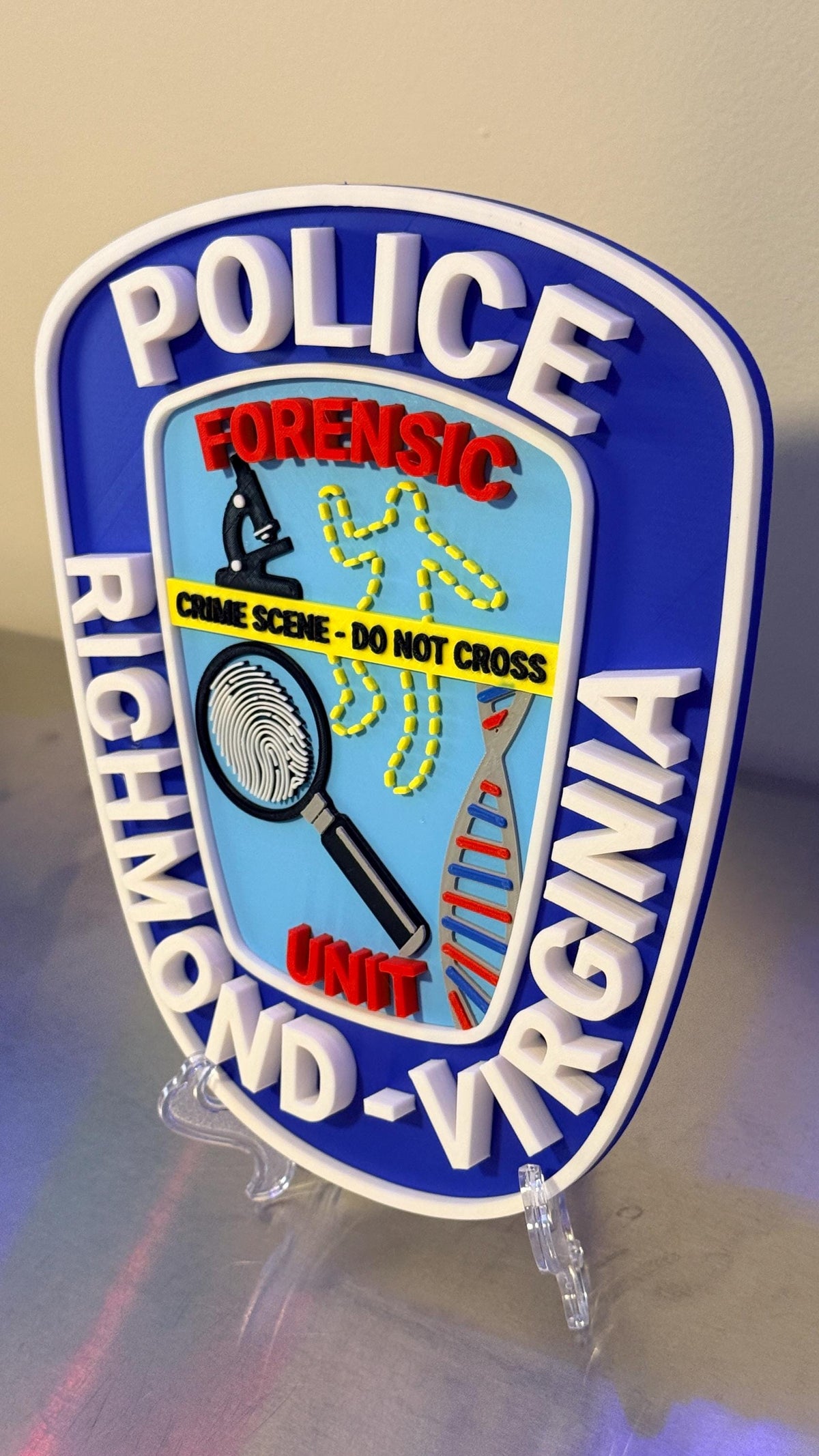 Richmond Virginia Police Forensic Unit 3D Display Plaque VA